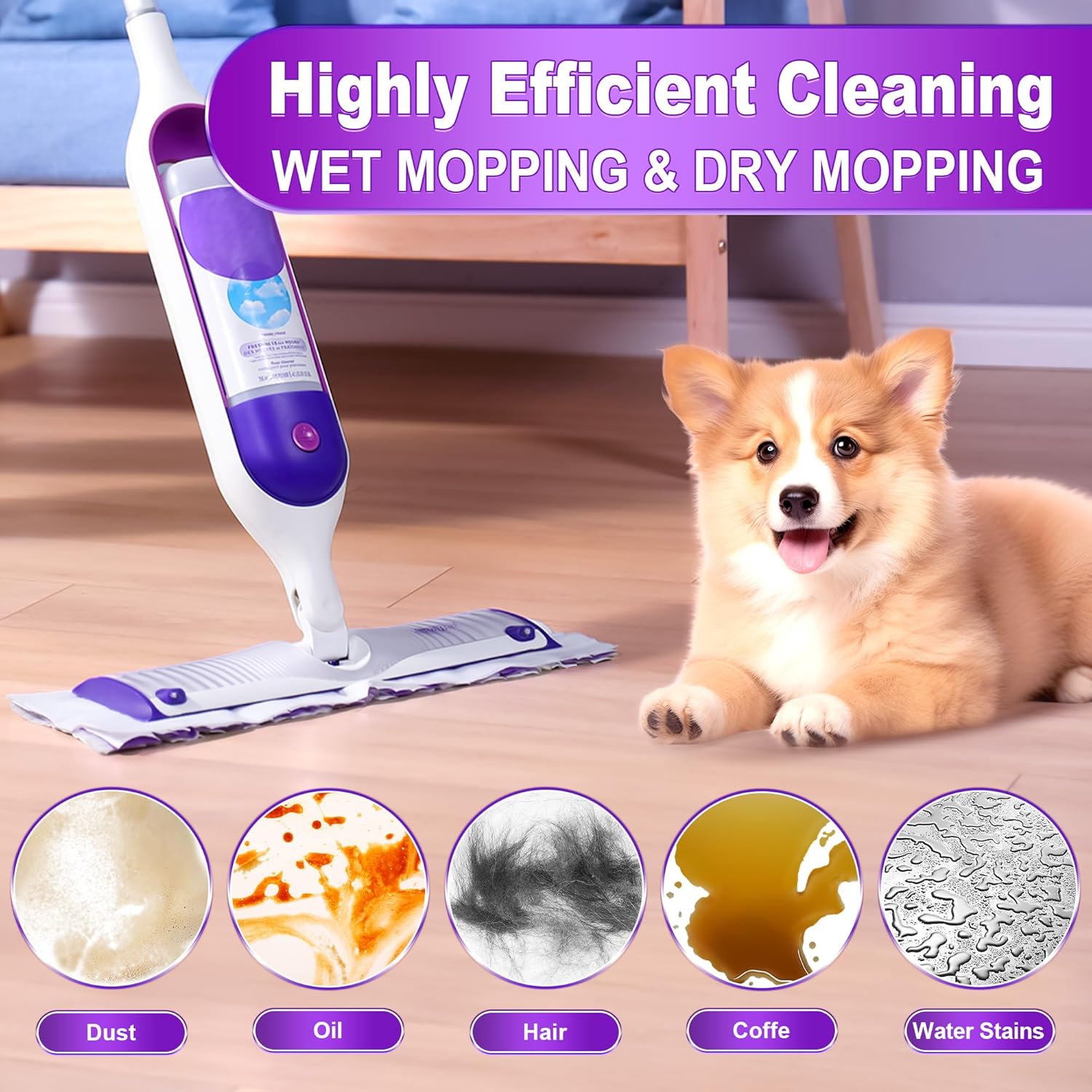 EXEGO Power Mop Pads Refills 12 Count for Multi-Surface Cleaning