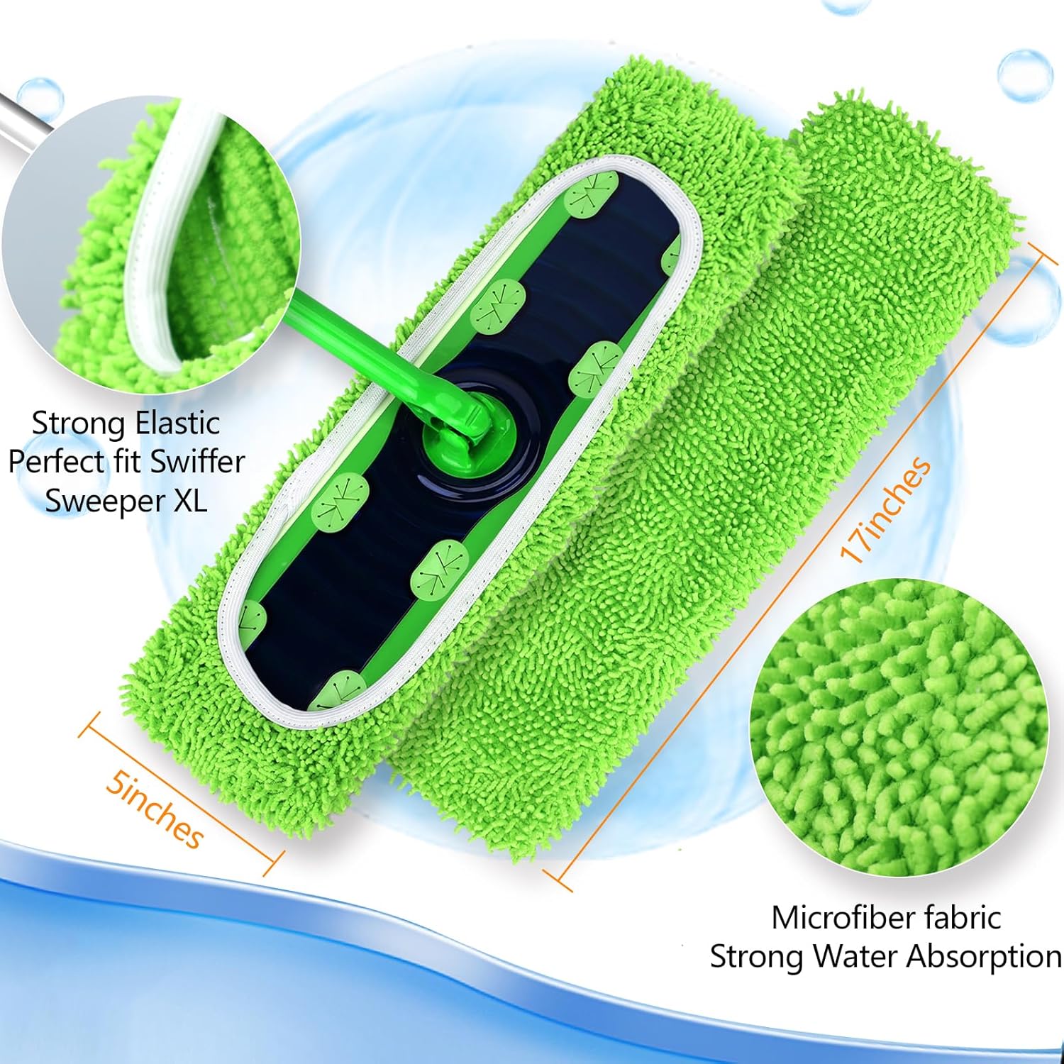 Yicotira Reusable Swiffer XL Mop Pads 6 Pack
