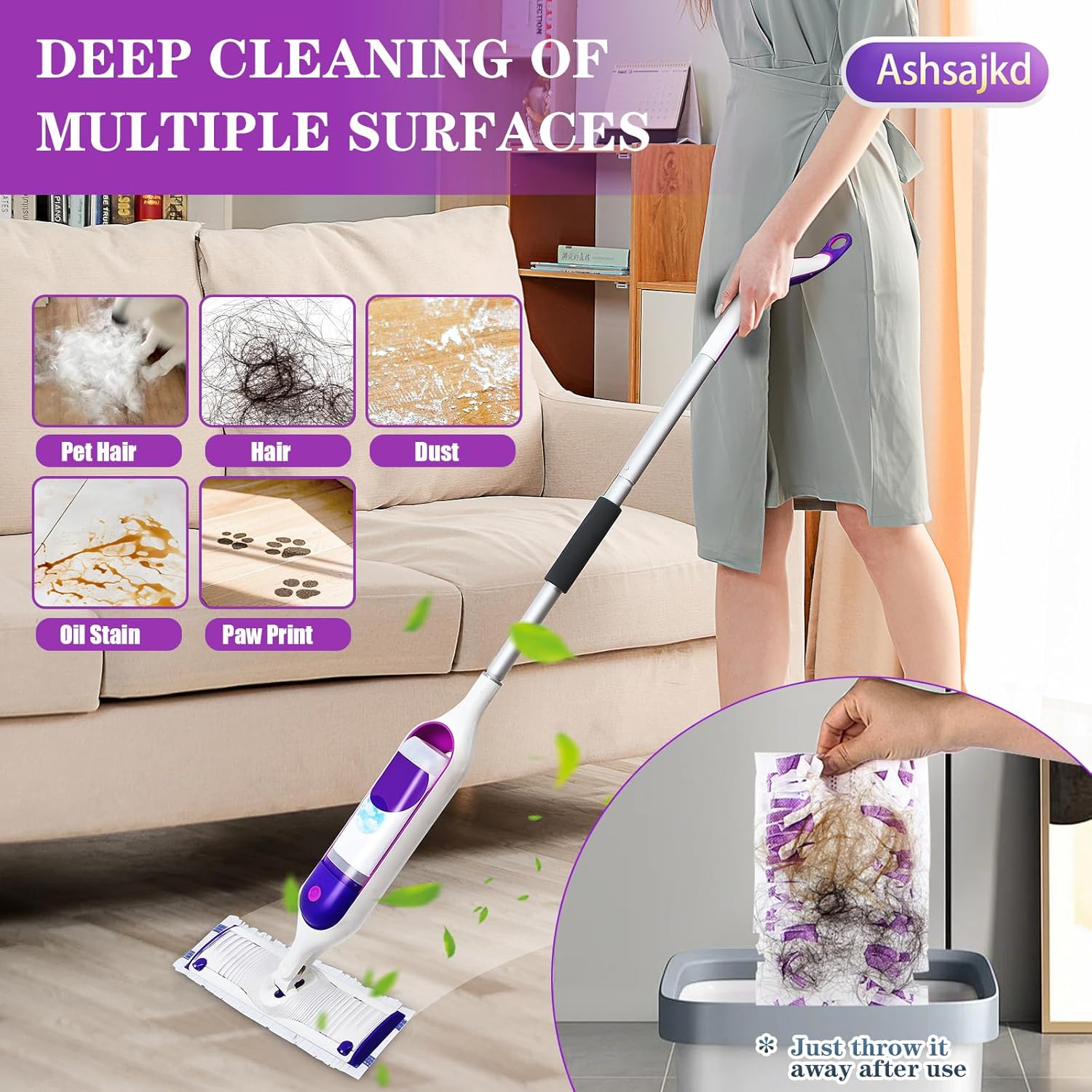 30 Pack Swiffer Power Mop Refills - Purple Multi-Surface Cleaning Pads