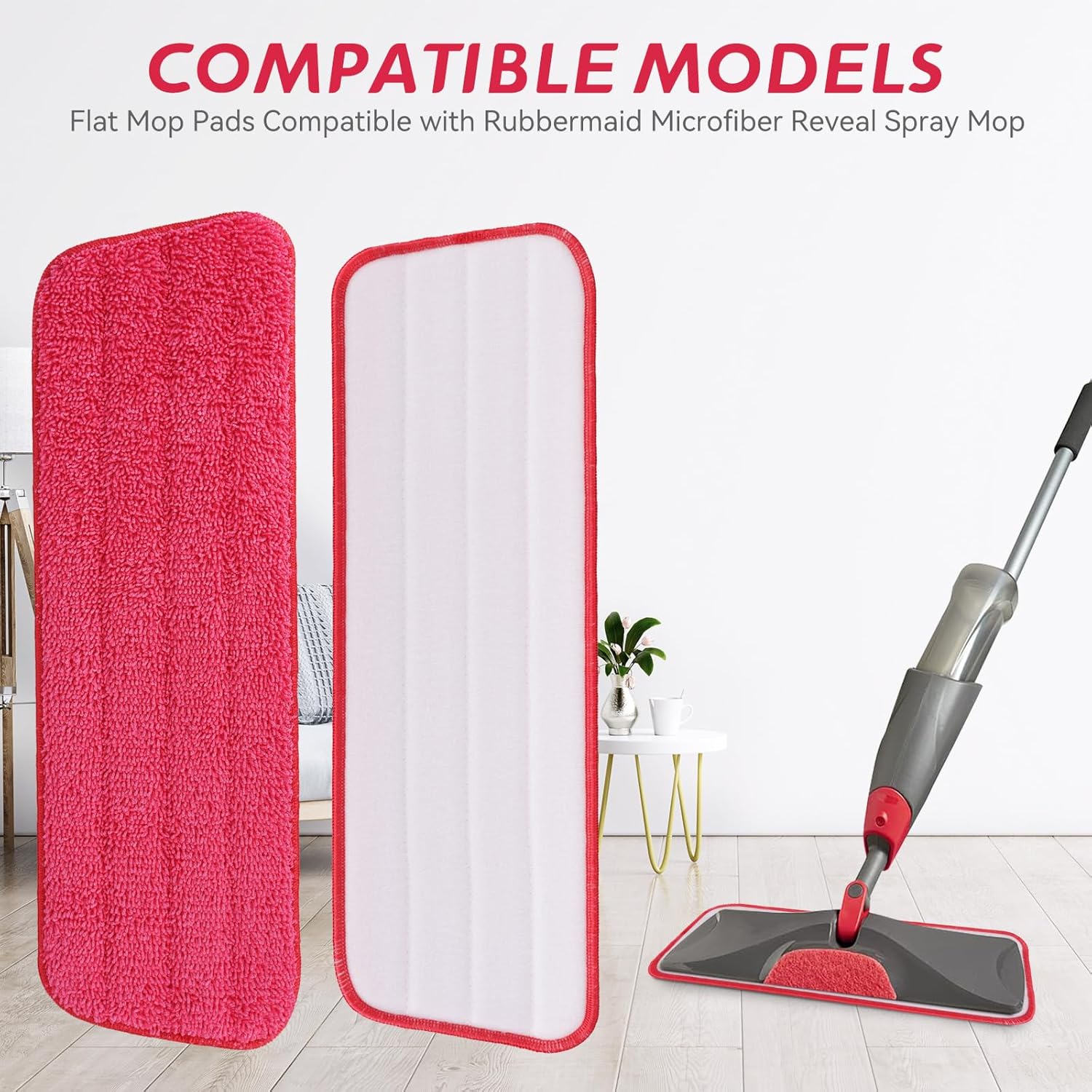 BeiLan Replacement Microfiber Mop Pads - 8 Pack 165 Wet Dry Refills