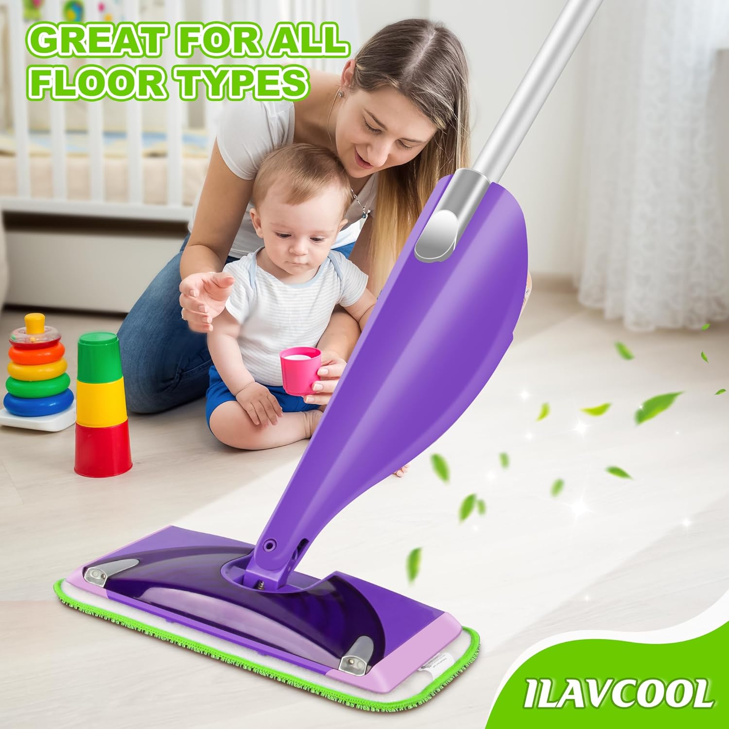 ILAVCOOL 9 Pack Reusable Mop Pads for Swiffer WetJet