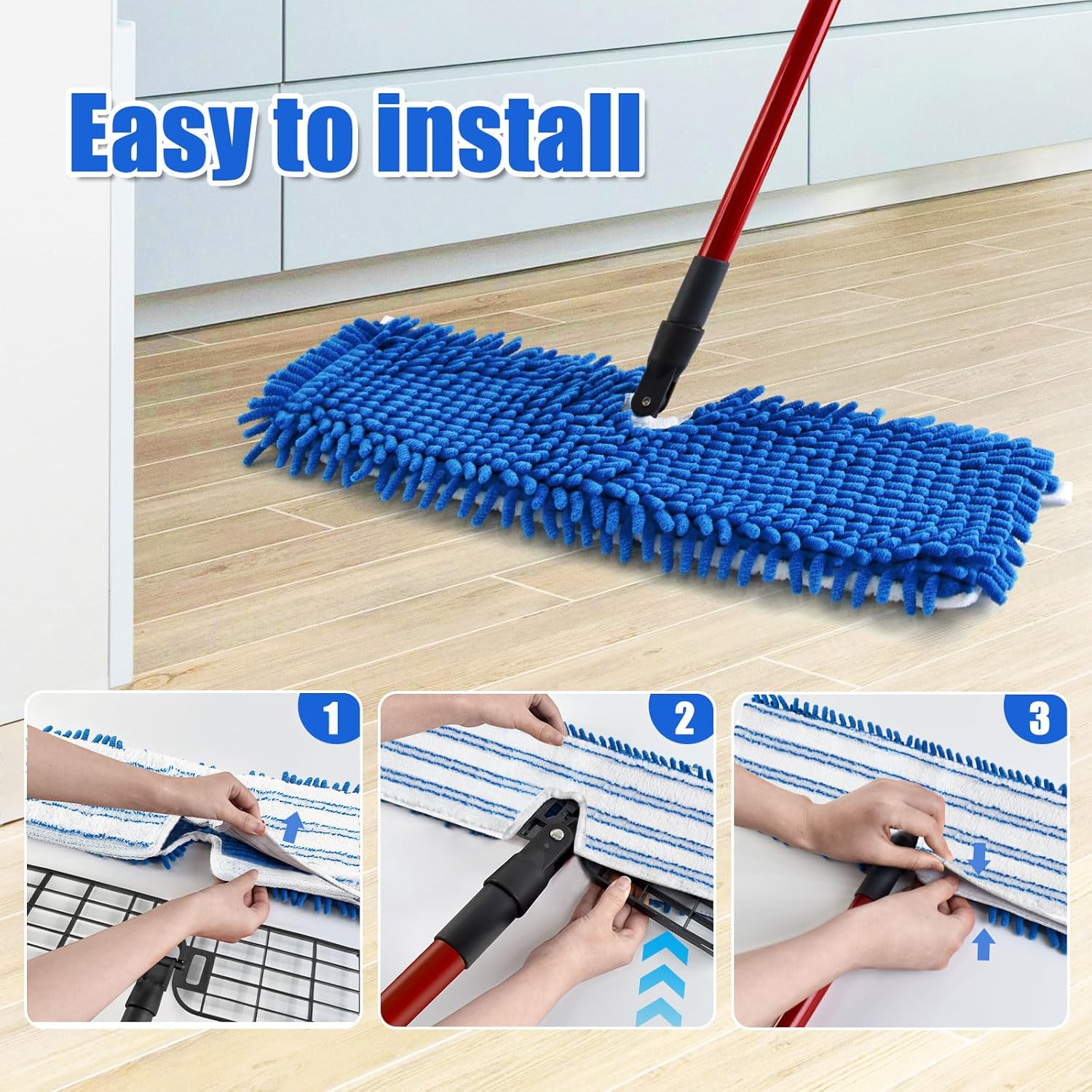 Yuunaie Mop Heads Replacement for O-Cedar Flip Mop 2 Pack 1