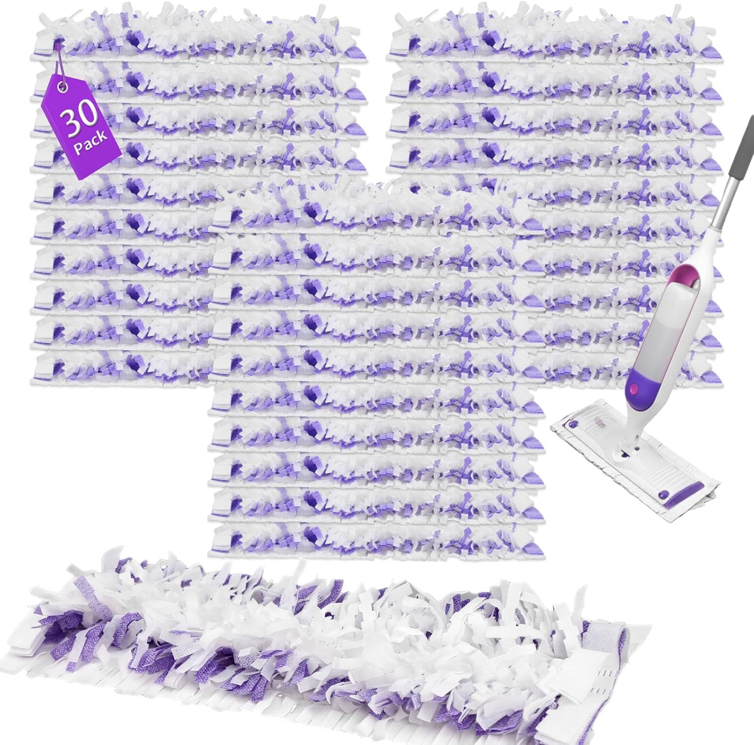 30 Pack Power-Mop Pads Refills for Swi-ffer and Bona