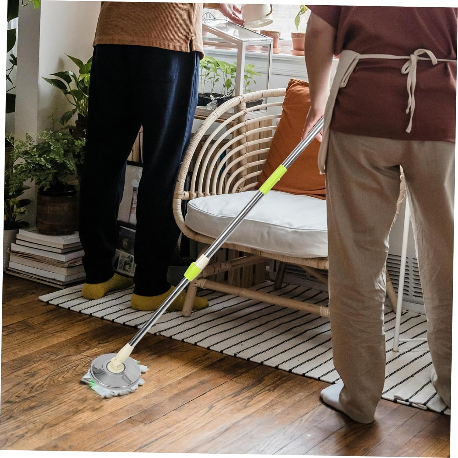 Rotating Mop Handle with Detachable Stainless Steel Pole