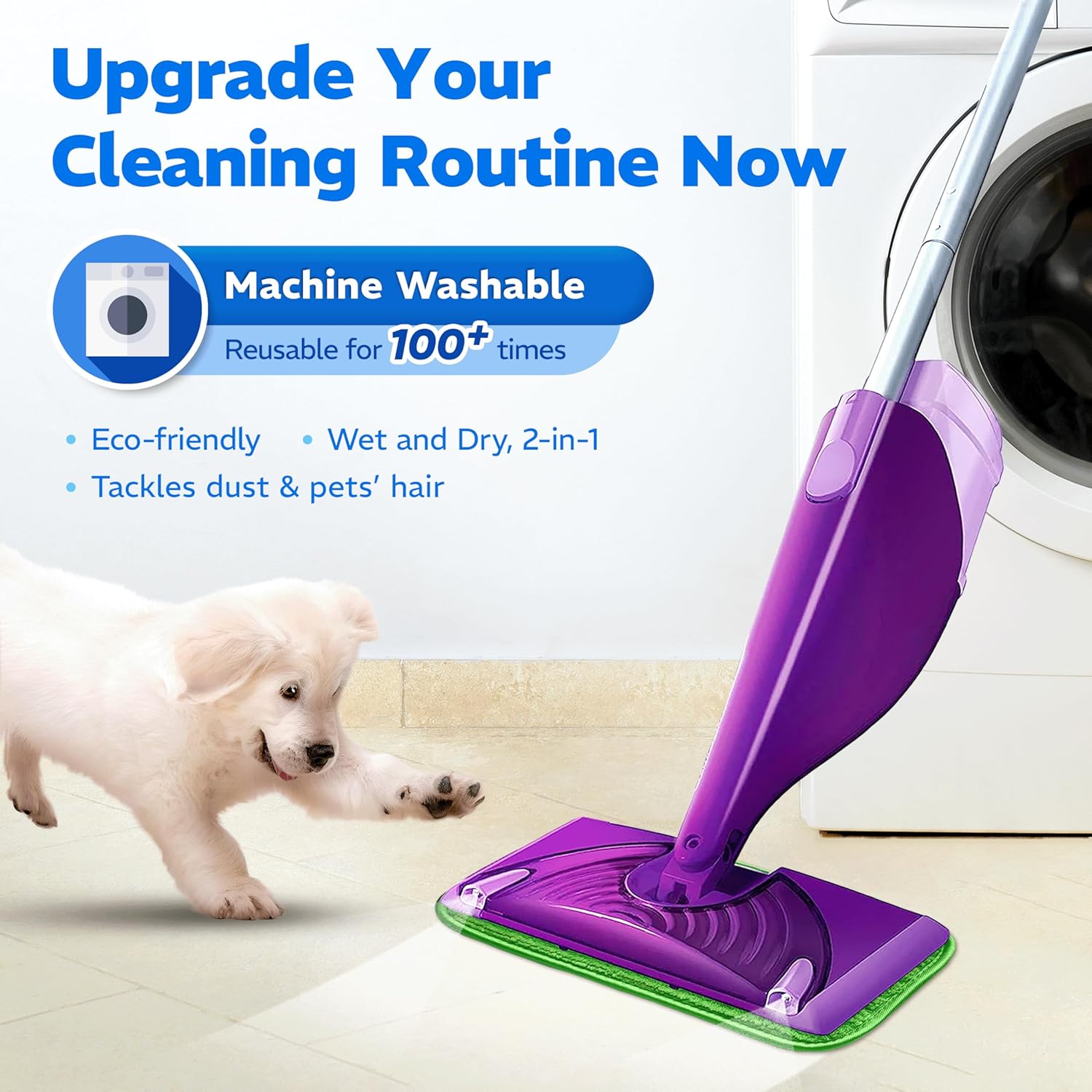 Befanty 4 Pack Reusable Microfiber Mop Pads with Scraper 1