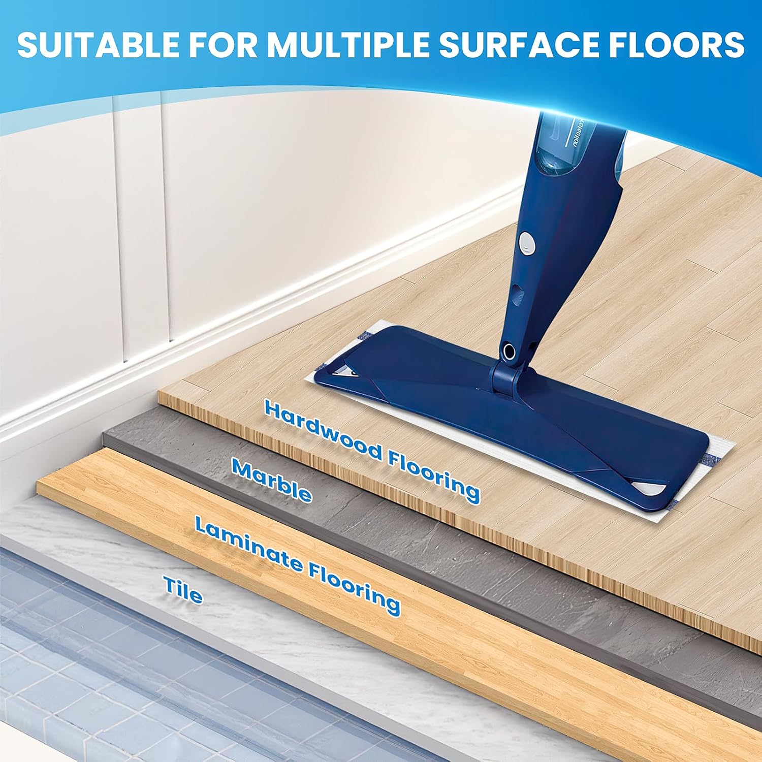 50 Pack Disposable Microfiber Mop Pads for Bona Mop Series