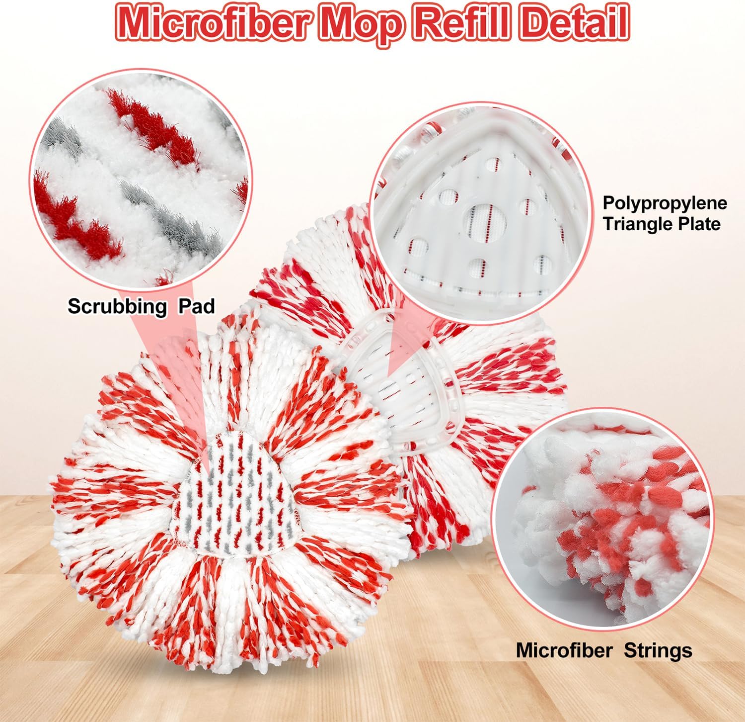 3 Pack Deep Clean Refill for Oceda EasyWring Spin Mop System