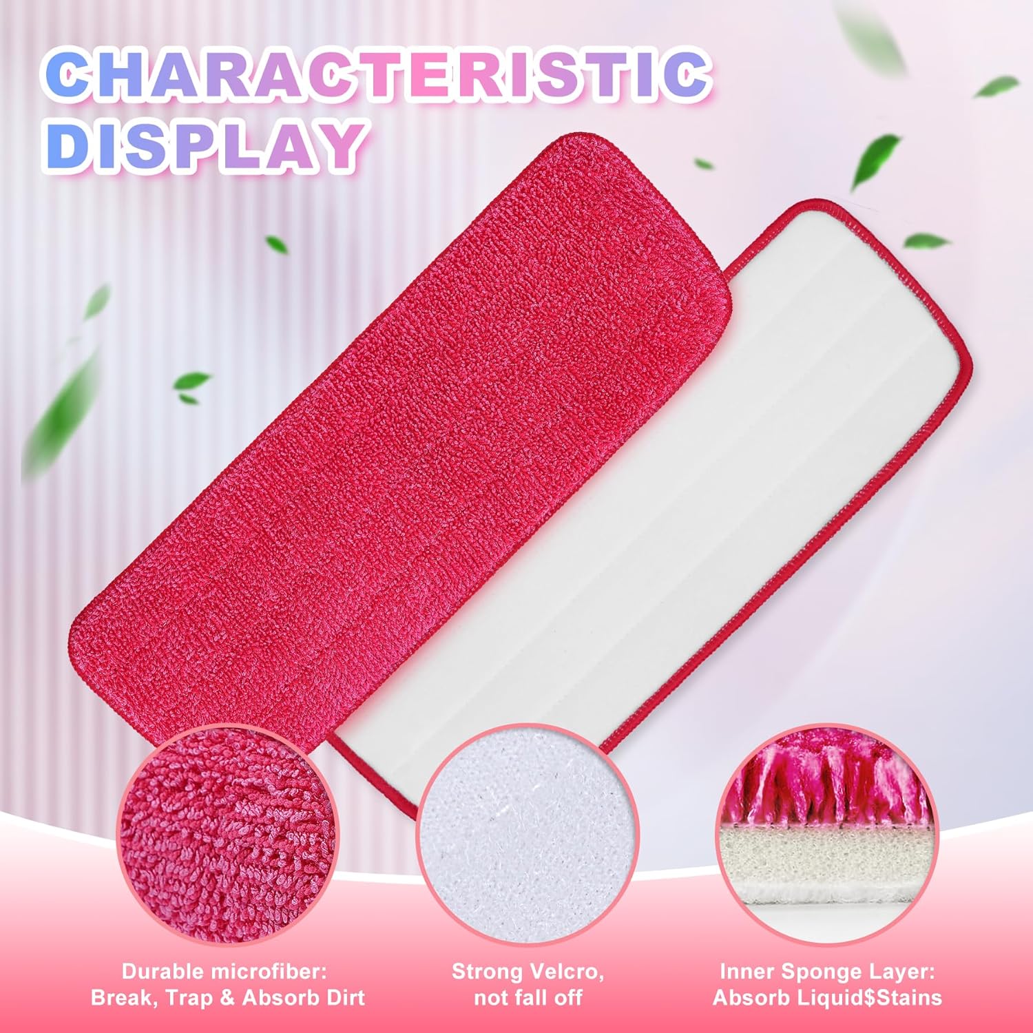 iKEEPOW Replacement Microfiber Mop Pads 4 Pack
