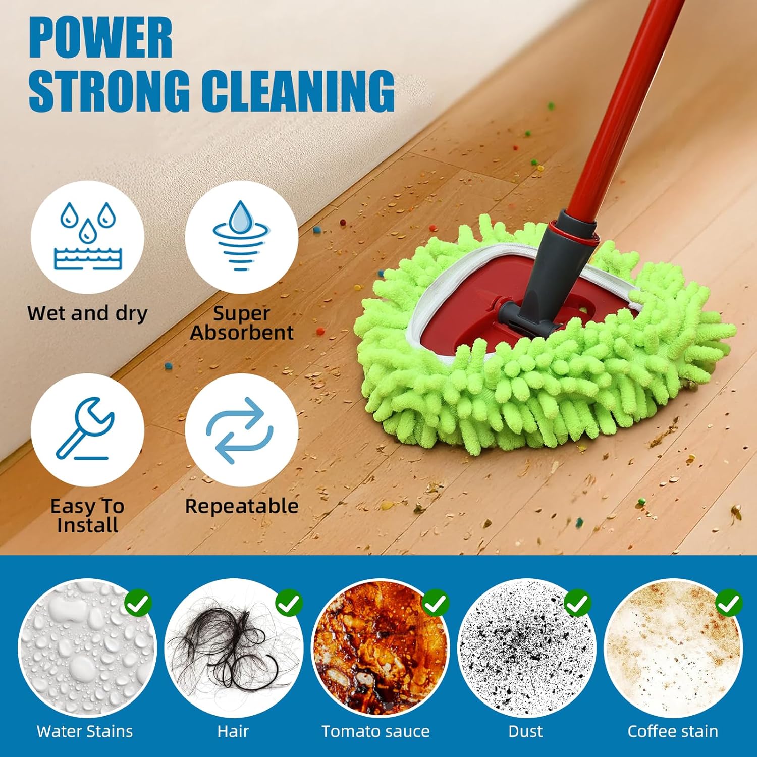 YWSHF Spin Mop Refill for O Cedar 3 Pack Replacement Heads