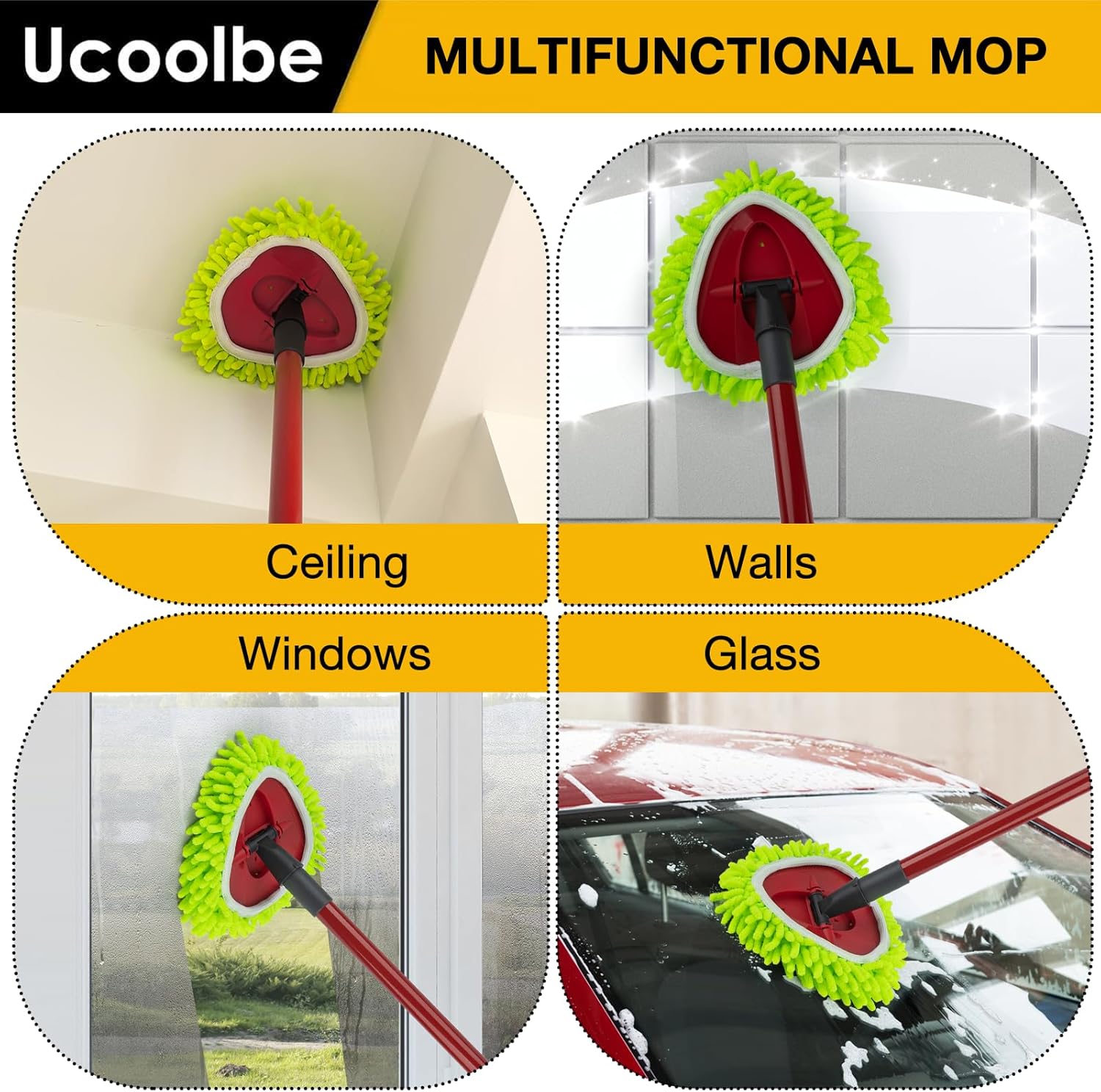 Ucoolbe Chenille Mop Head Refill 3 Pack for O Cedar EasyWring