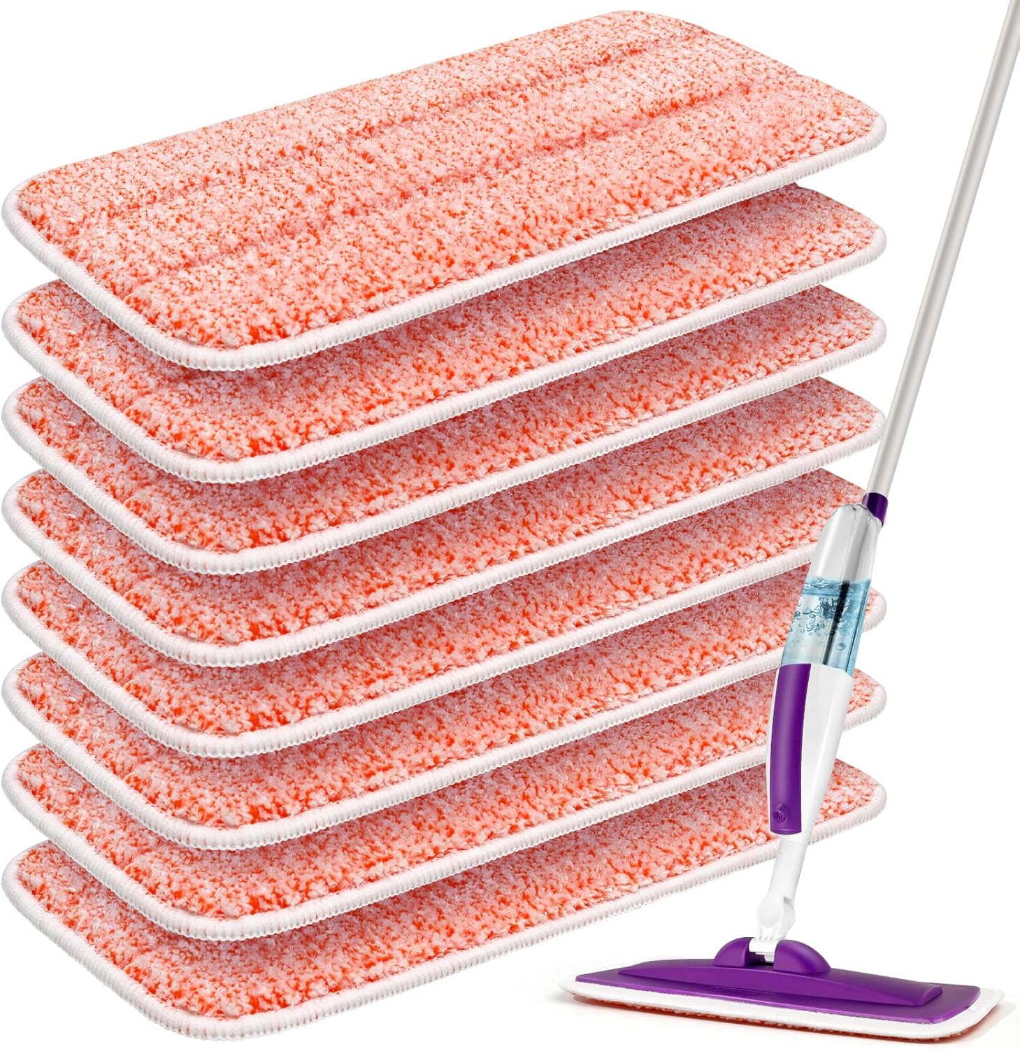 Bvhonwe 8 Pack Reusable Swiffer Wet Jet Mop Pads