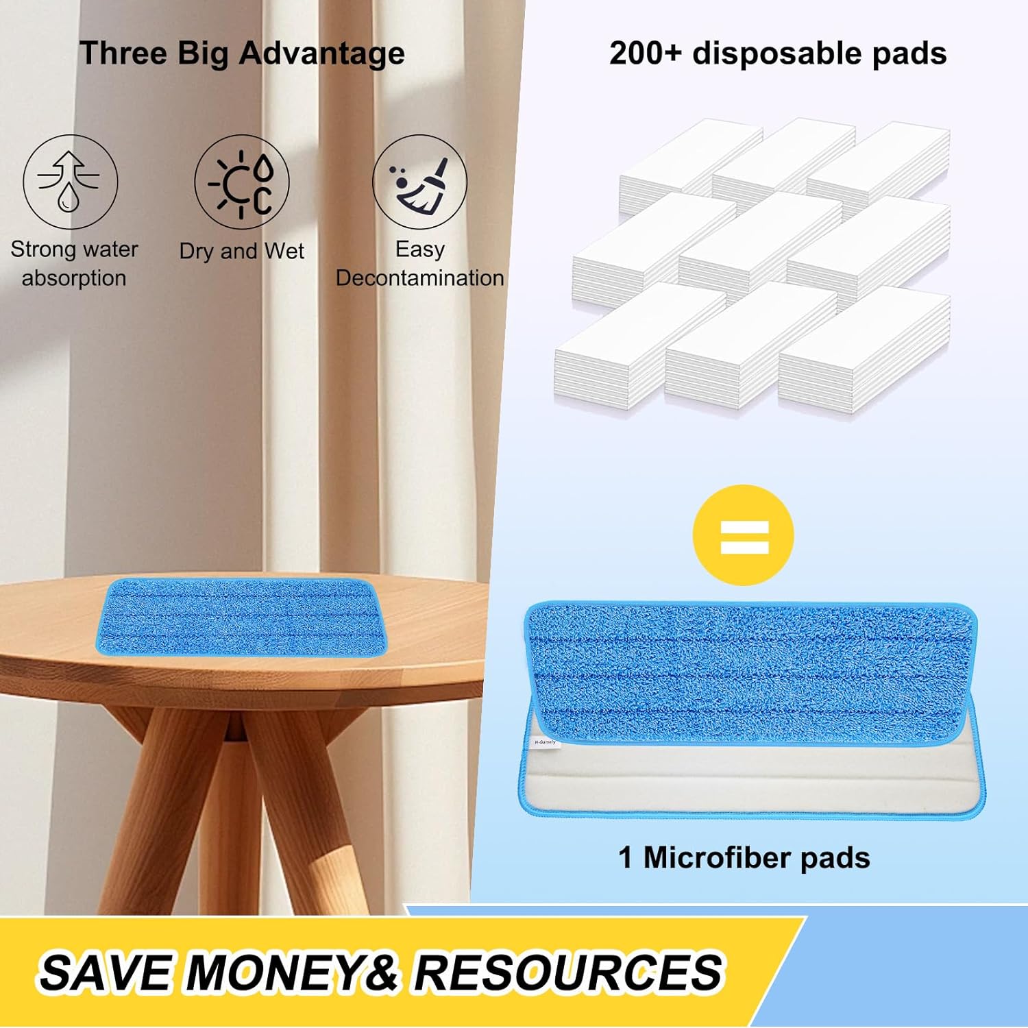 8 Pack 165 Inch Reusables Mop Pads for Bona System