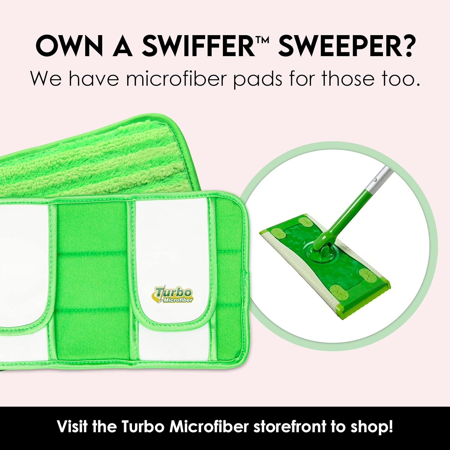 Turbo Microfiber Reusable Mop Pads 8 Pack