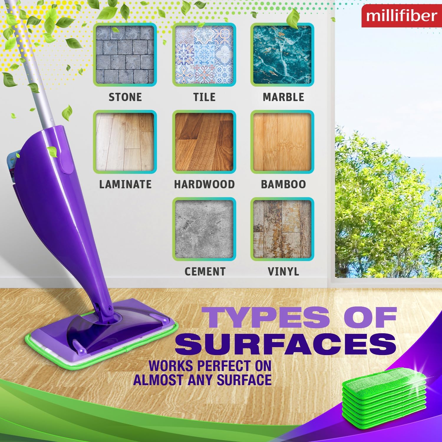 Millifiber Reusable Mop Pads for Swiffer WetJet 2 Pack - Eco-Friendly