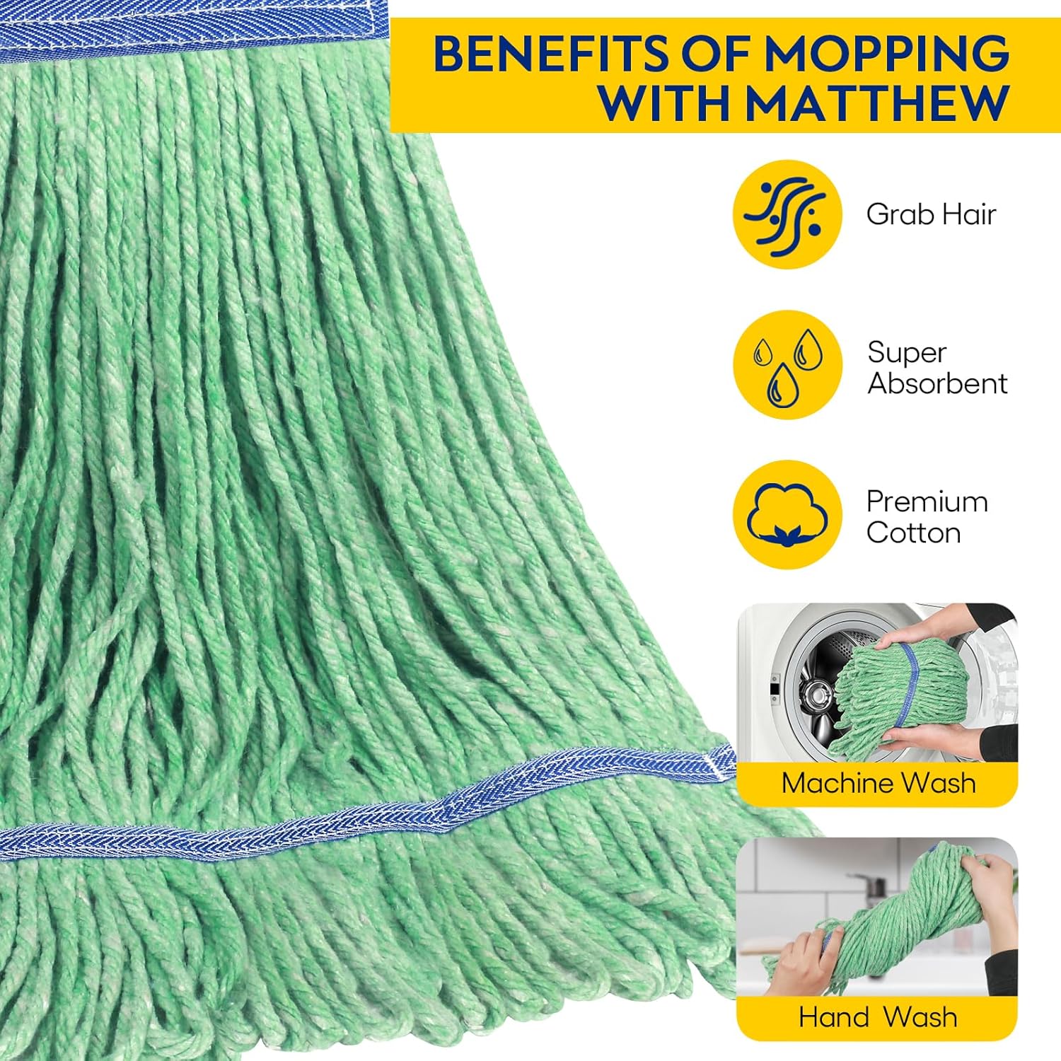 L Luke Supply Heavy Duty Mop Heads Pack of 6