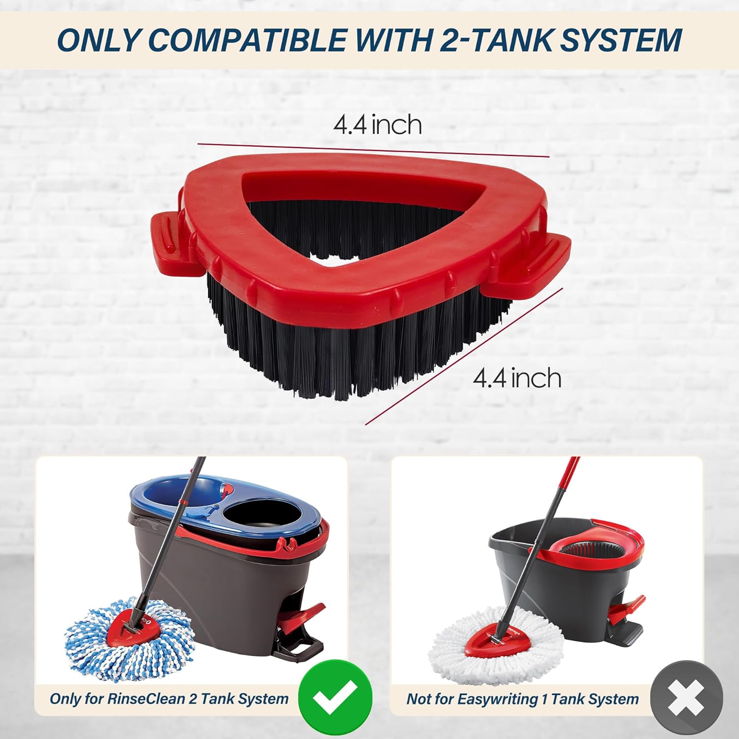 Liubeili Scrub Brush for O-Cedar RinseClean 2 Tank System