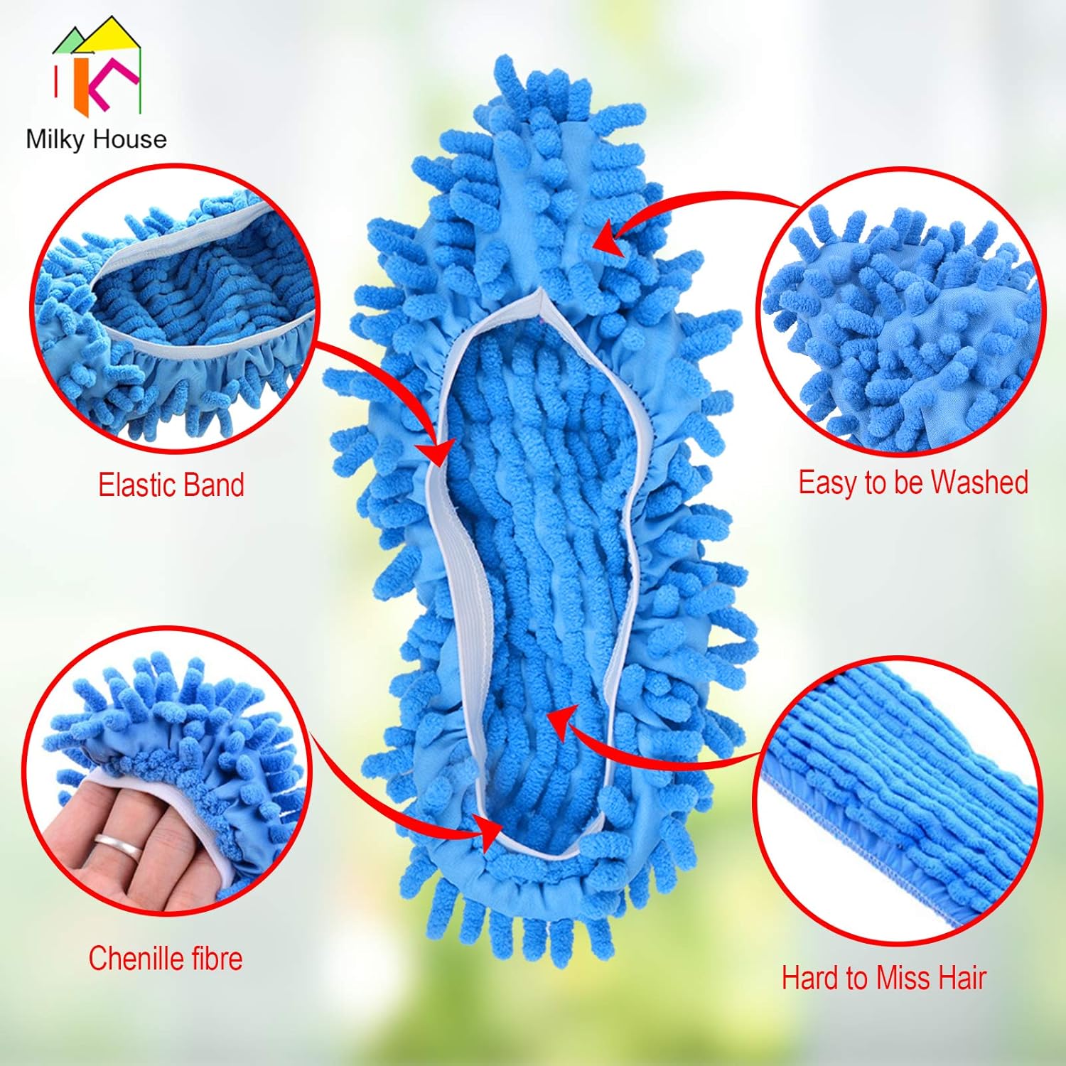 Milky House 10 Piece Microfiber Mop Slippers