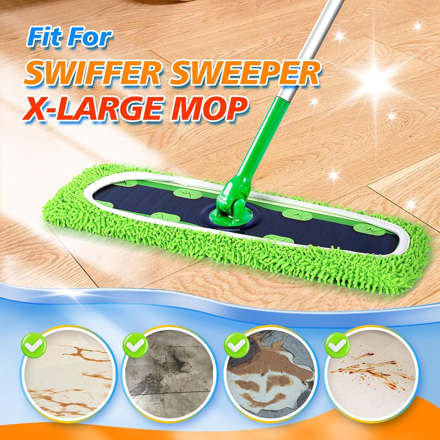 Yicotira Reusable Swiffer XL Mop Pads 6 Pack
