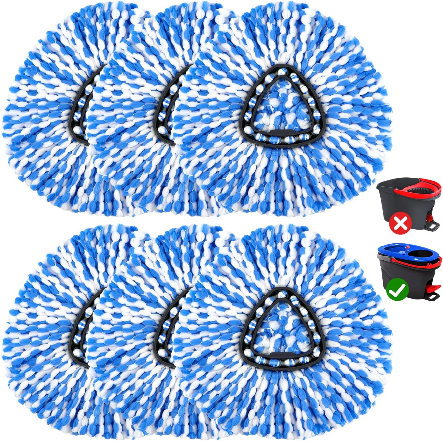 GLIMGLINT Spin Mop Replacement Heads 6 Pack