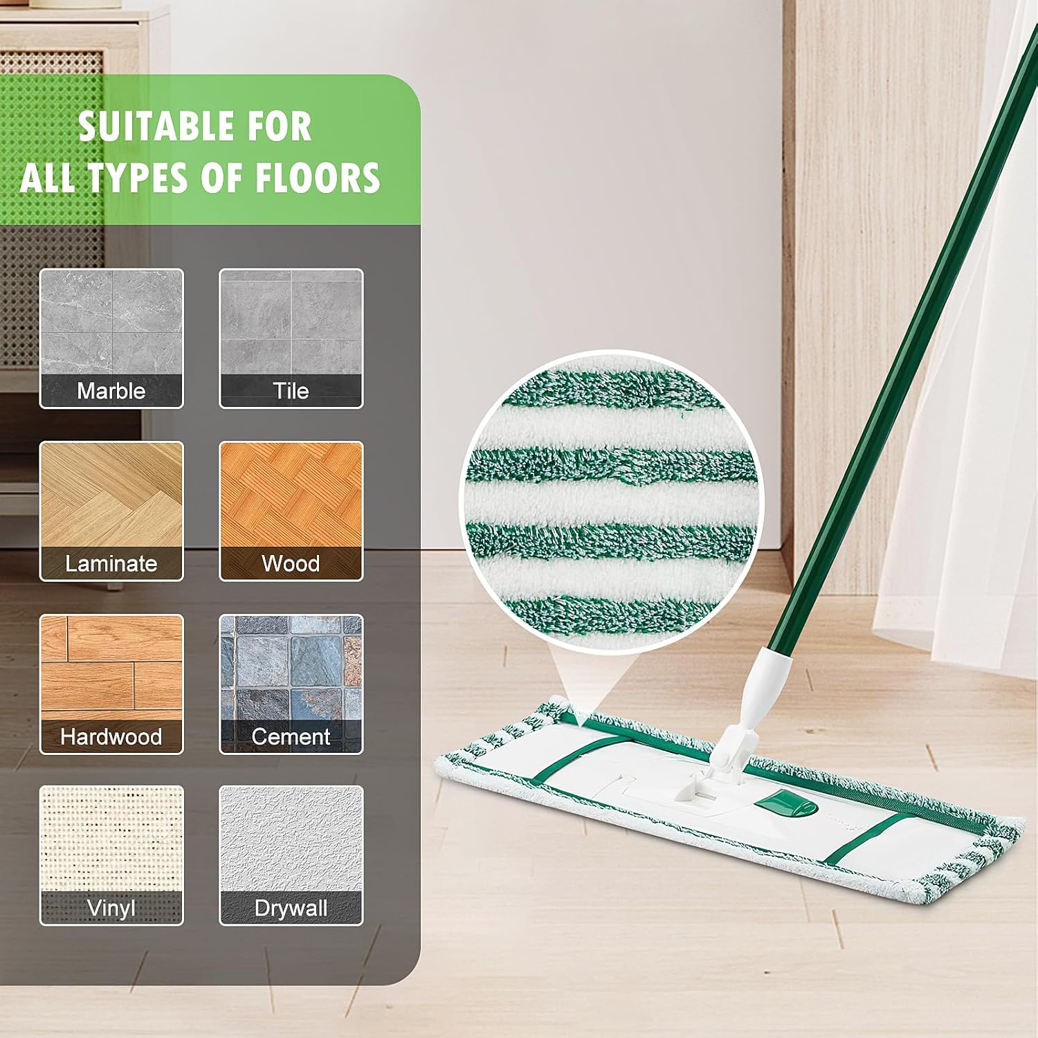 NIXOOT 6 Pack Microfiber Mop Refill Pads