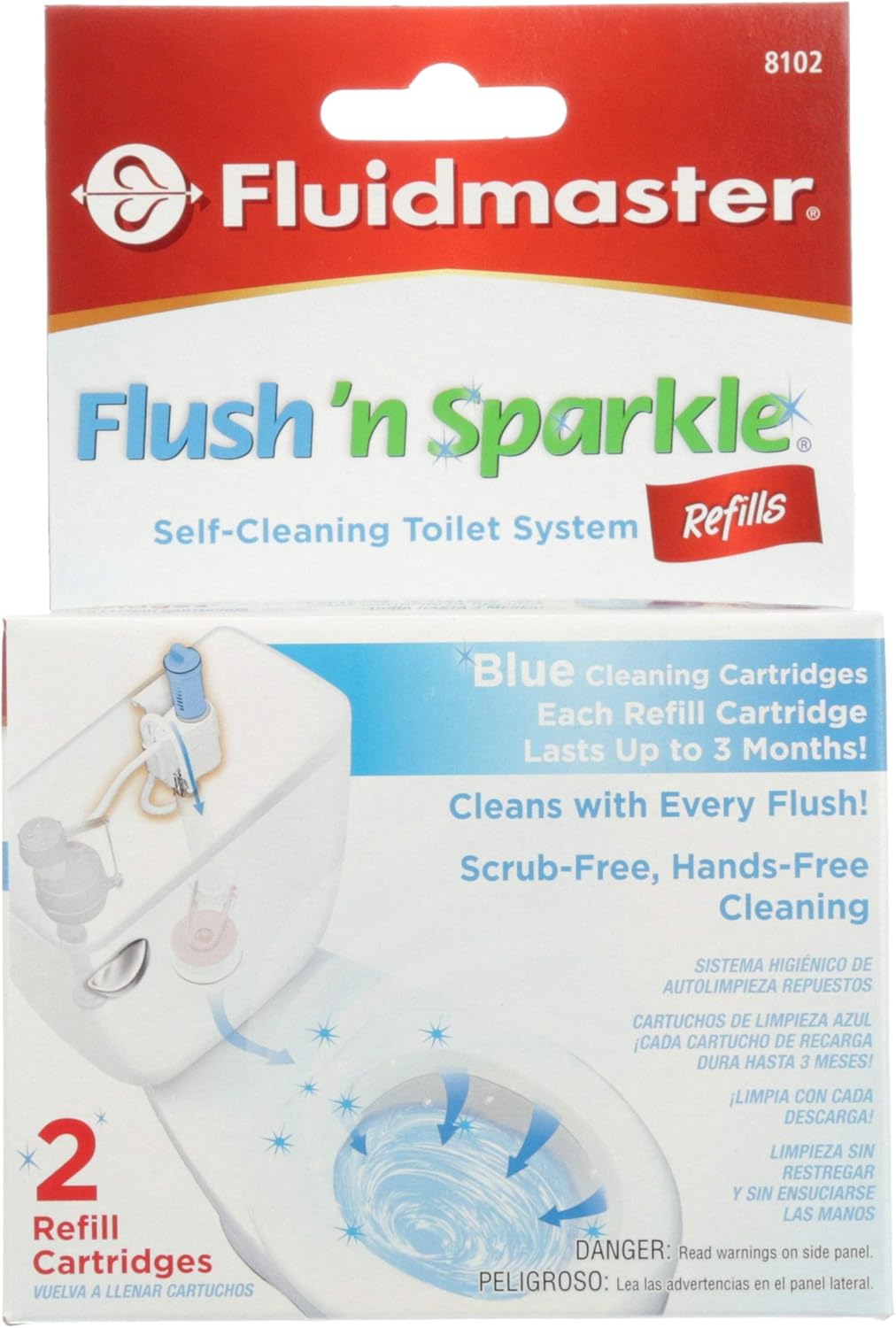 Fluidmaster 8102P8 Blue Refill Pack - Upgraded Toilet Cleaner