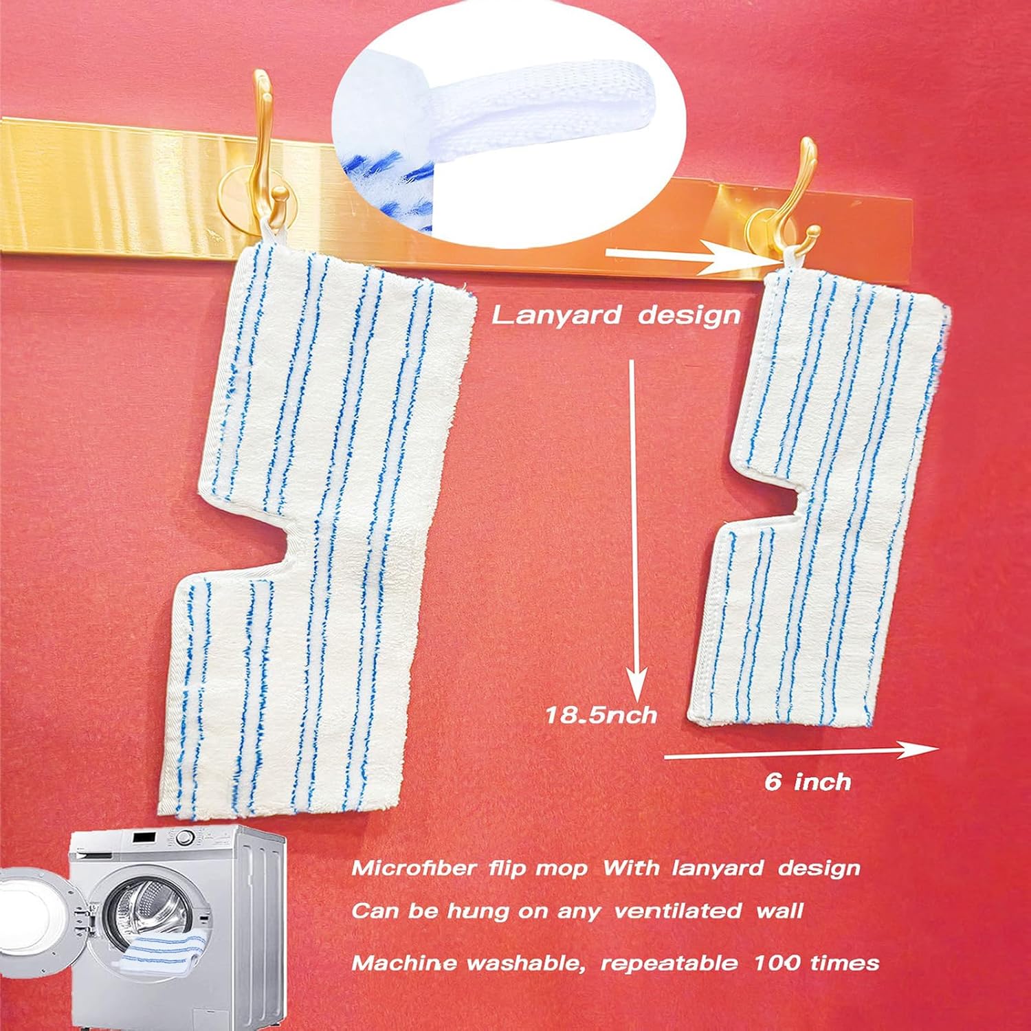 2 Pack Microfiber Mop Heads for O-Cedar DryWet Use