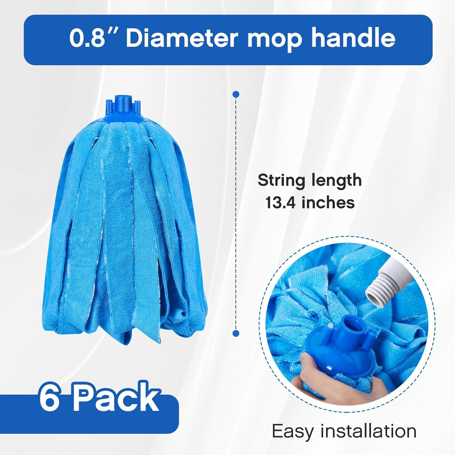 Tanlade 6 Pcs Microfiber Mop Head Replacement for 08 Inch Handle 1