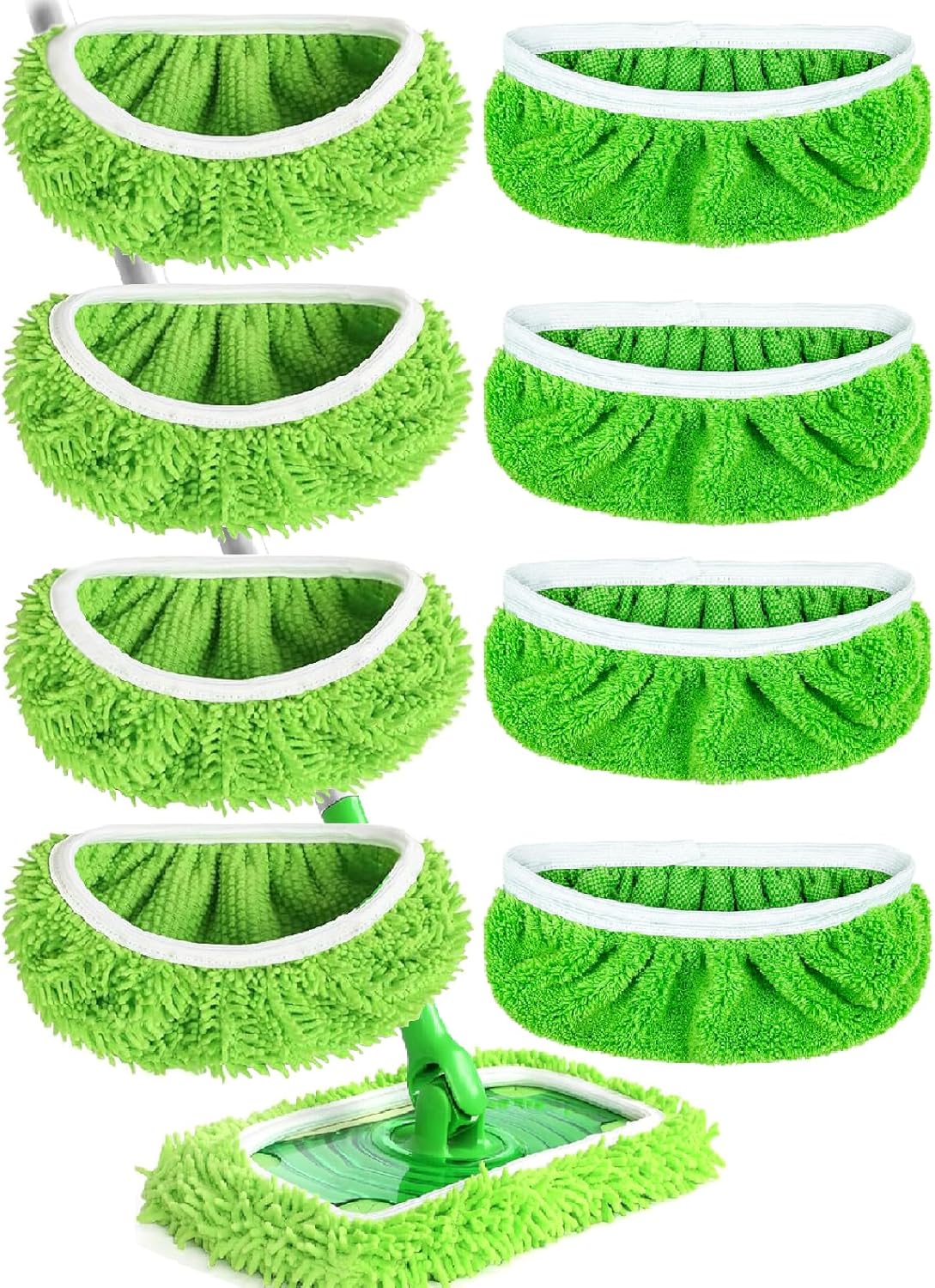 Febsow 8PCS Reusable Microfiber Mop Pads