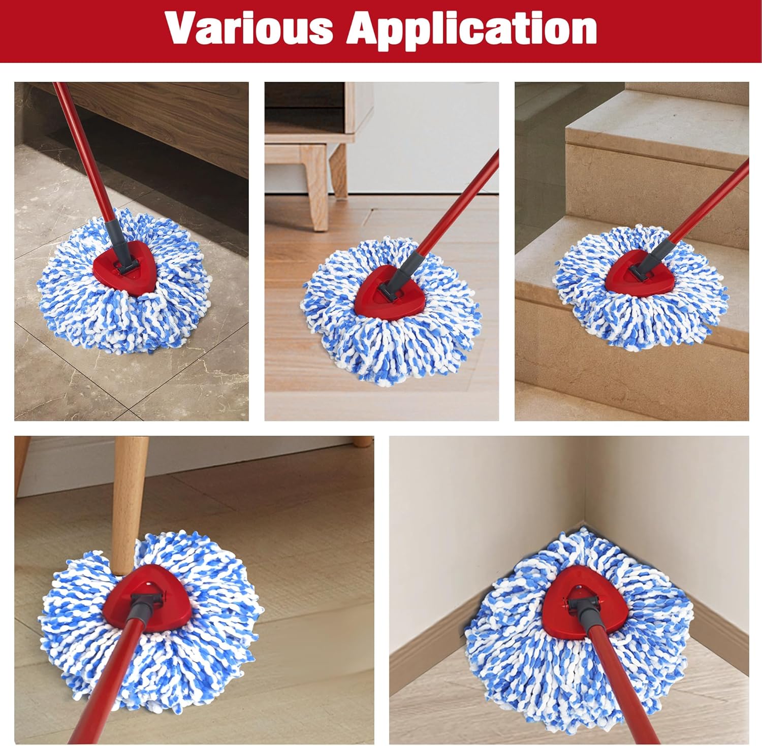 NEWE Mop Head Replacements 2 Pack for O-Cedar RinseClean 2