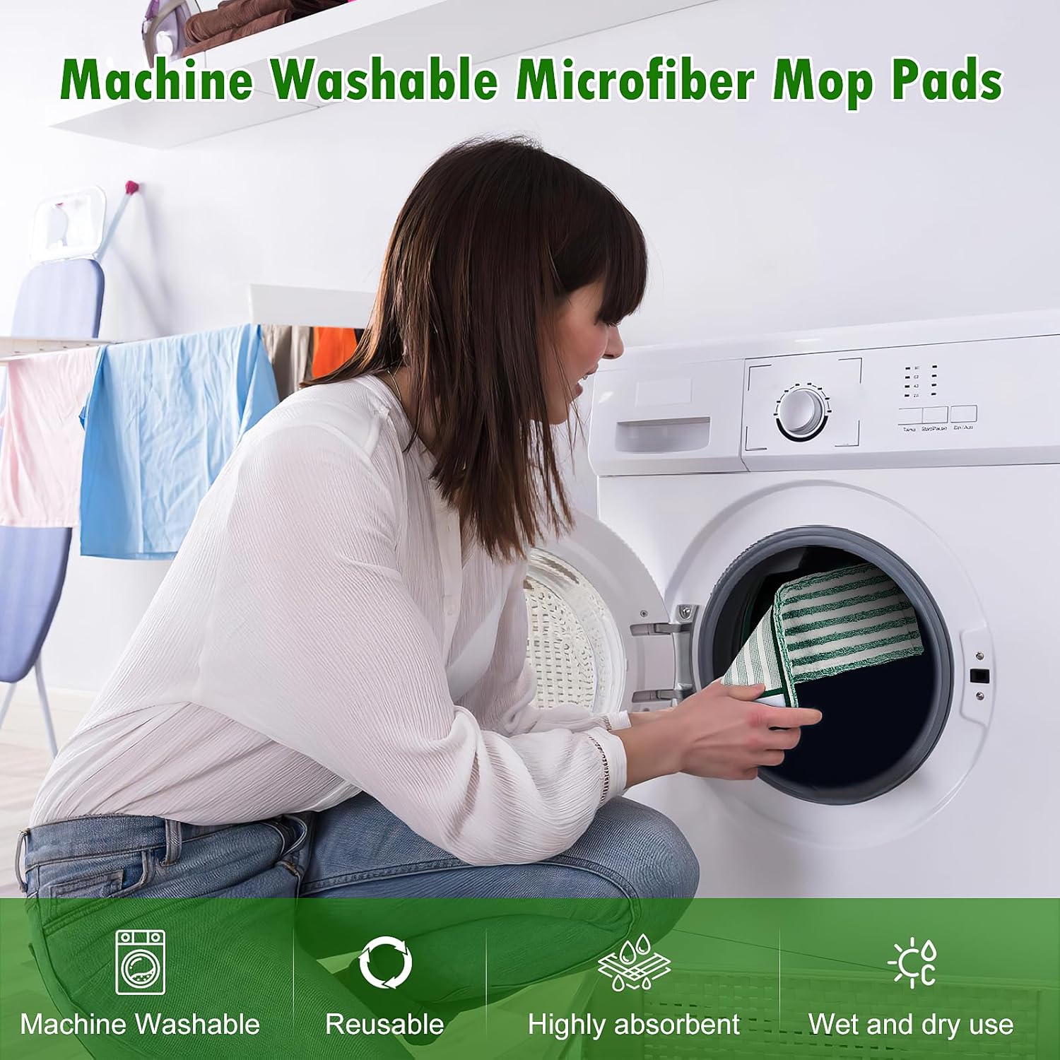 NIXOOT 6 Pack Microfiber Mop Refill Pads