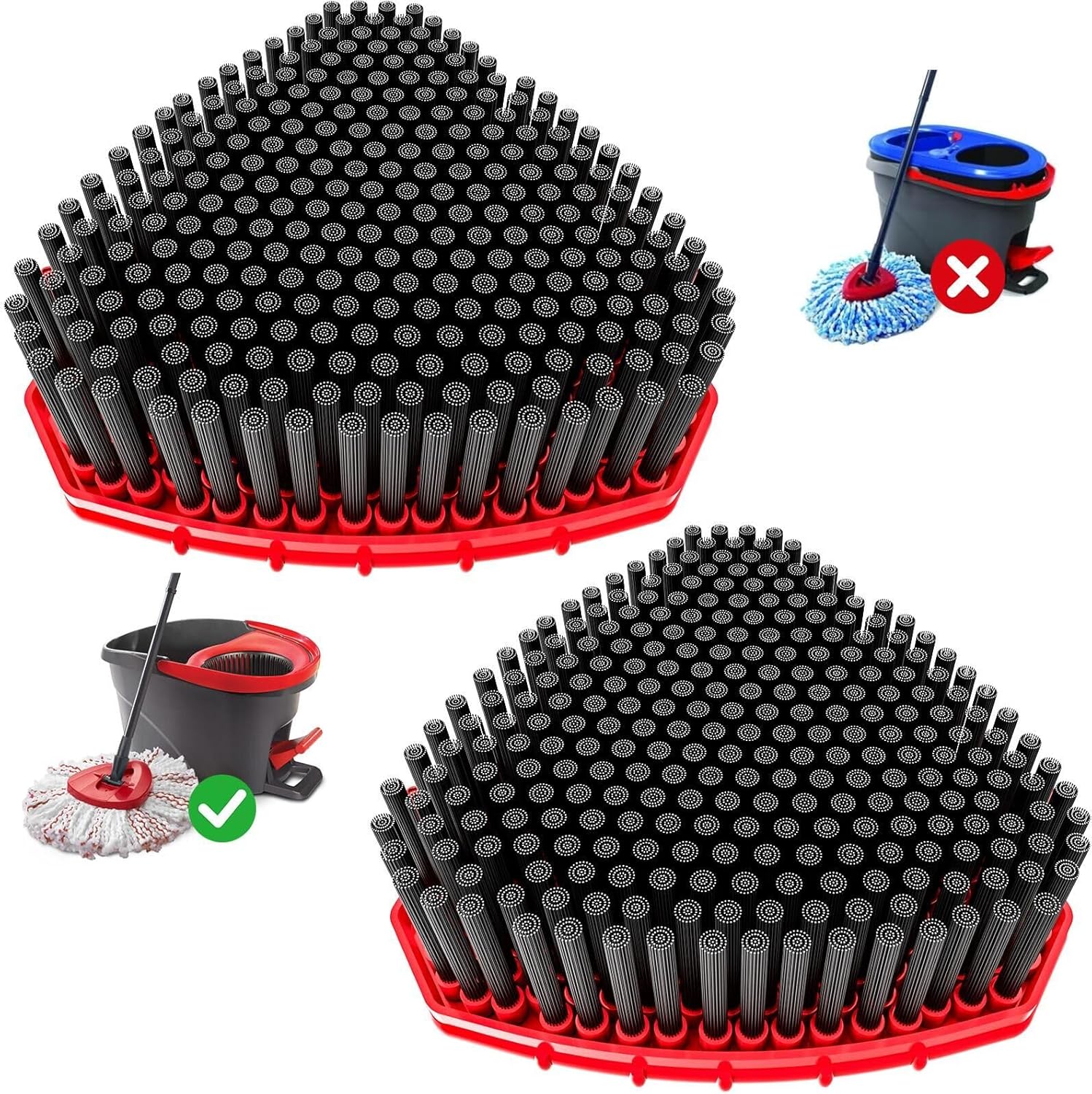 Dockvolt 2 Pack Scrub Brush Replacement for O-Cedar EasyWring 1 Tank