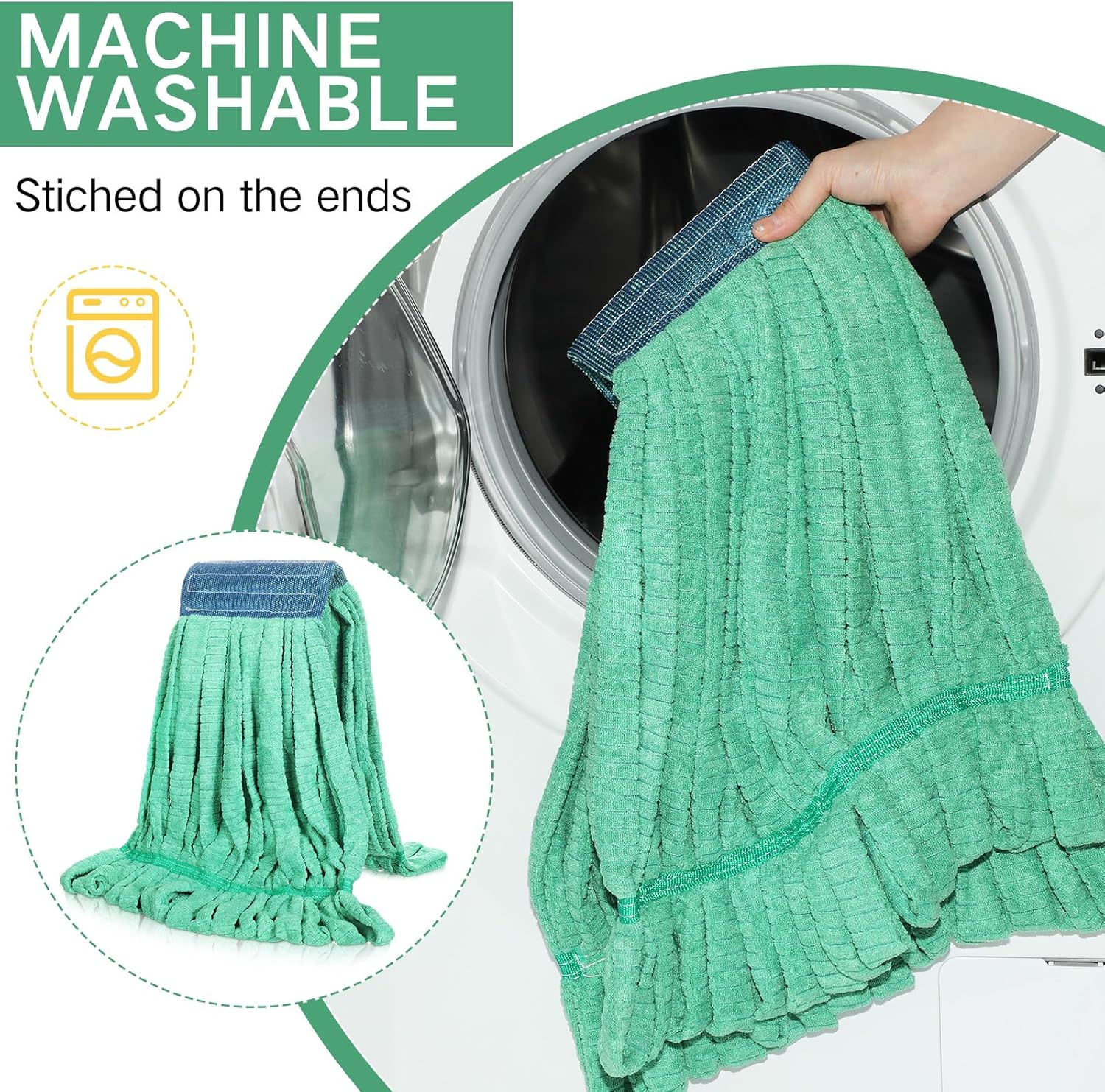 Lallisa 4 Pcs Microfiber Mop Head Refill - Large Green