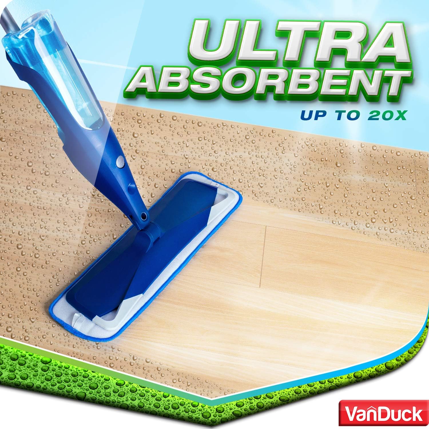 VanDuck Microfiber Mop Pads 3 Pack for Bona 18 Inch