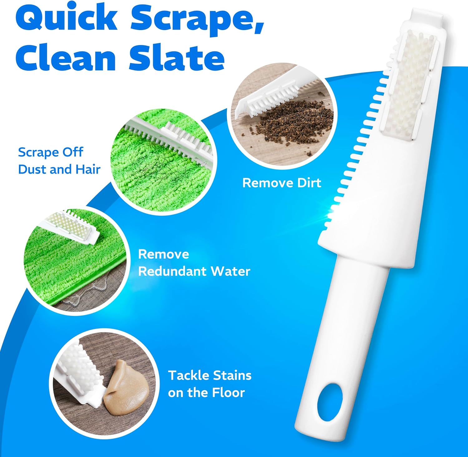 Befanty 4 Pack Reusable Microfiber Mop Pads with Scraper 1
