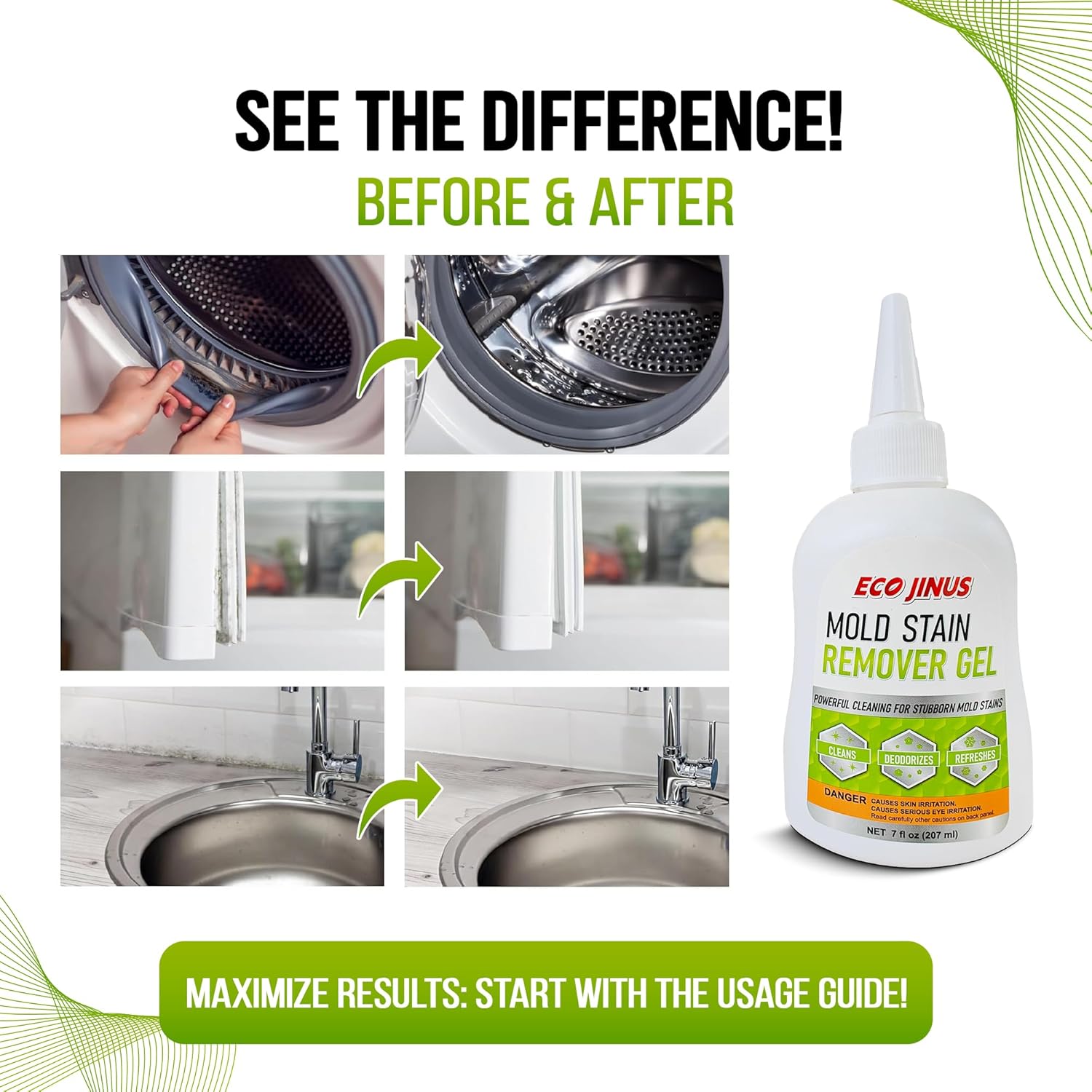 ECO JINUS Mold Stain Remover Gel 7 Fl Oz