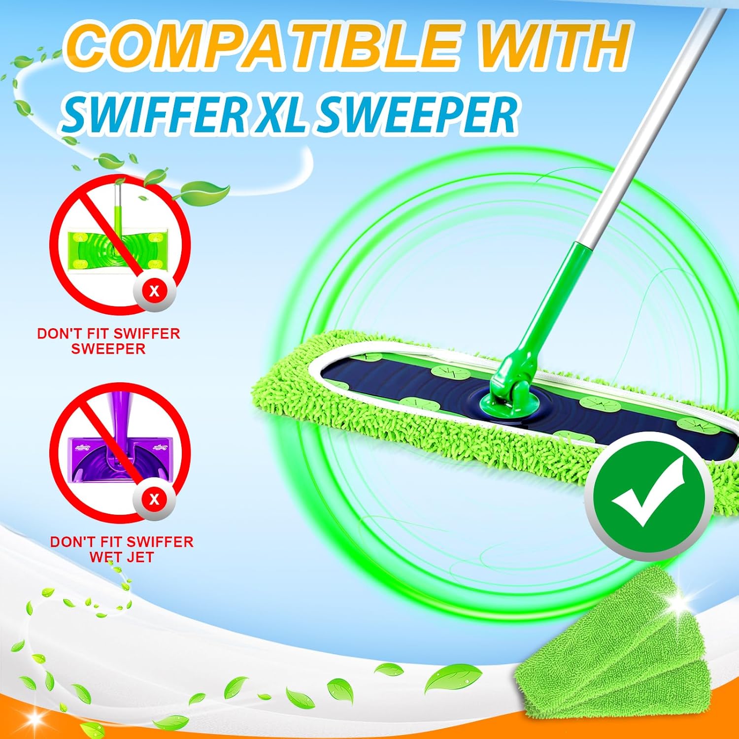 Yicotira Reusable Swiffer XL Mop Pads 6 Pack