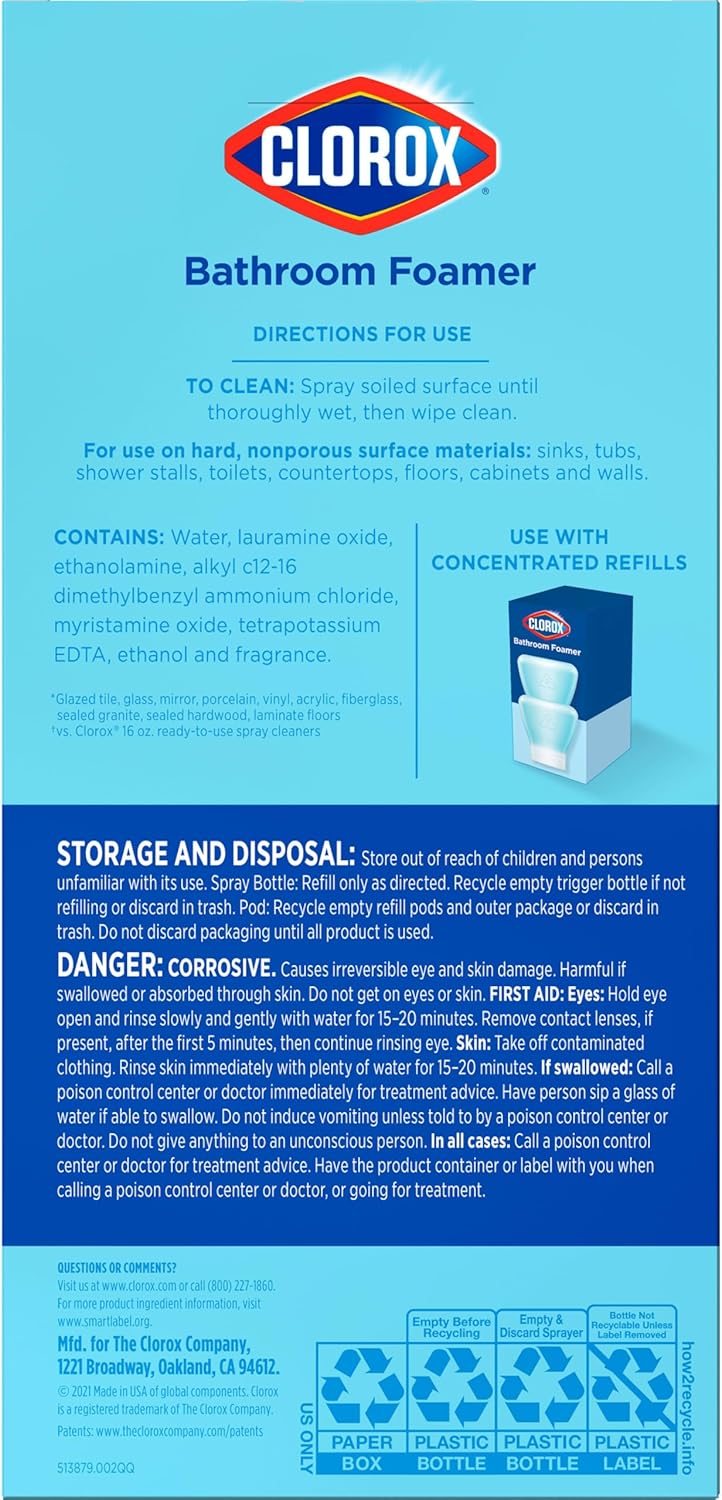 Clorox Refillable Bathroom Foamer Cleaner Starter Kit
