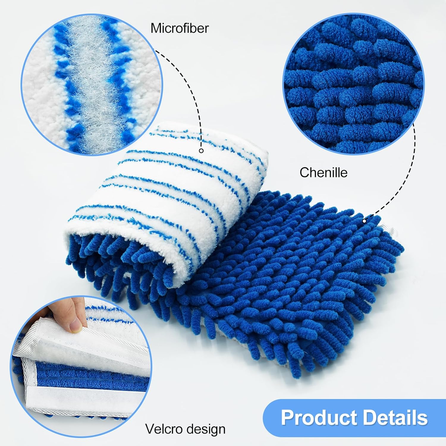 DLAIMI 4 Pack Dual-Action Mop Head Replacements