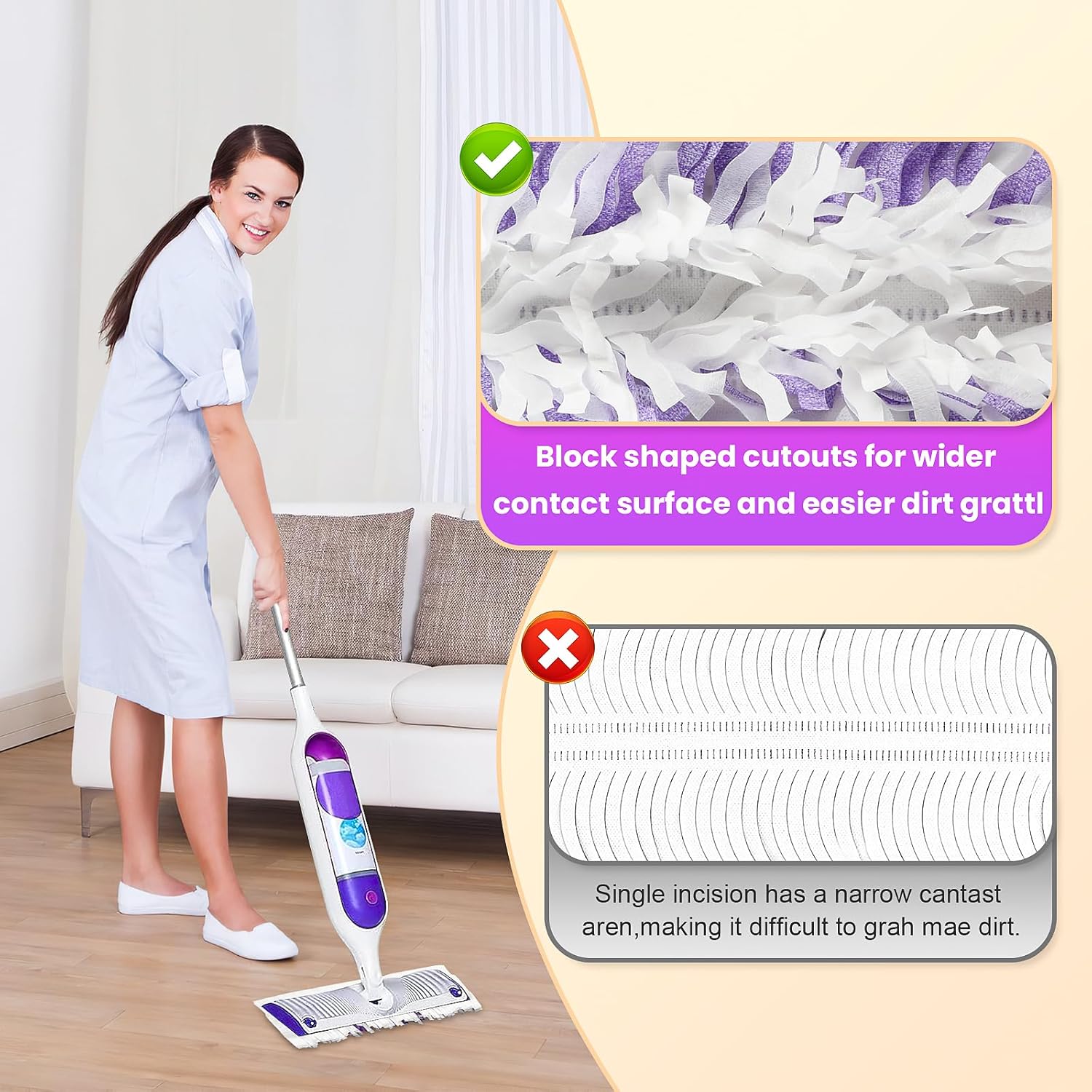 40 Count Swiffer Power Mop Refills - Multi-Surface Wood Mop Compatible
