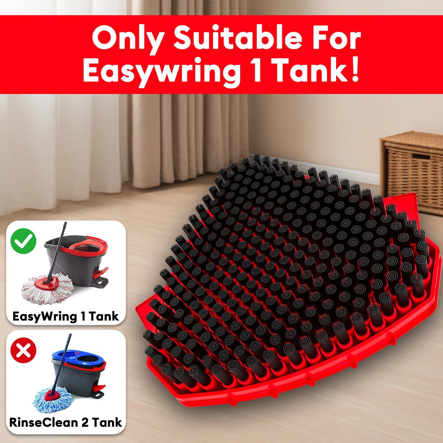 Dockvolt 2 Pack Scrub Brush Replacement for O-Cedar EasyWring 1 Tank