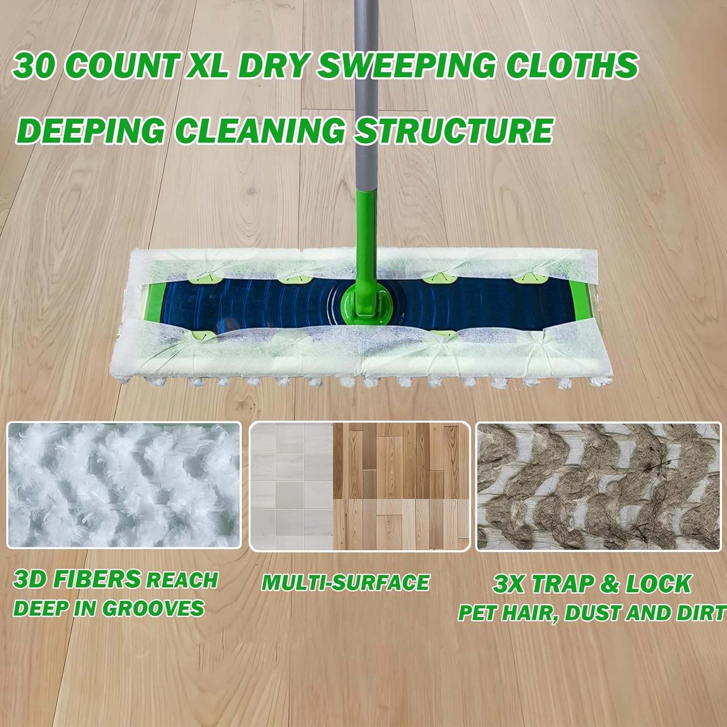 SoliFairy XL Dry Sweeping Cloth Refills for Swiffer Sweeper XL Mop