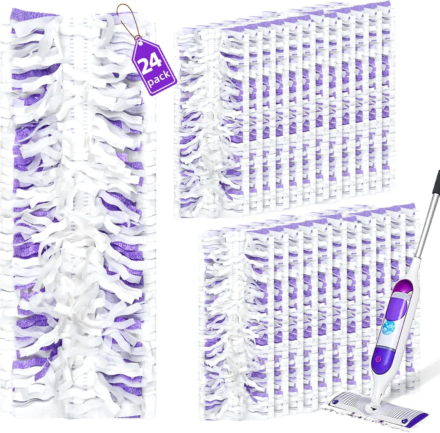 DrFlito 24 Count Swiffer Power Mop Refills - Multi-Surface Clean Unscented
