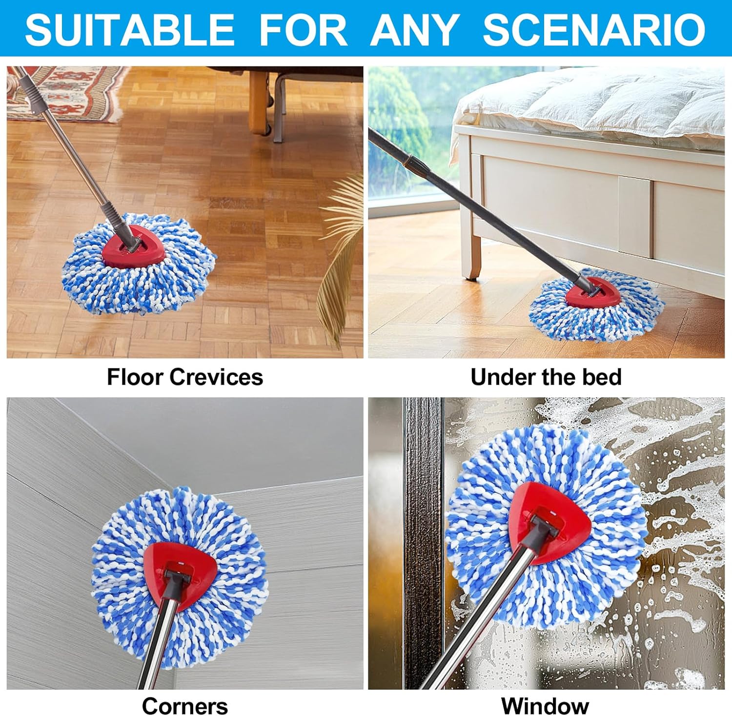 10 Pack Jobvert Mop Heads for O-Cedar RinseClean 2-Tank System