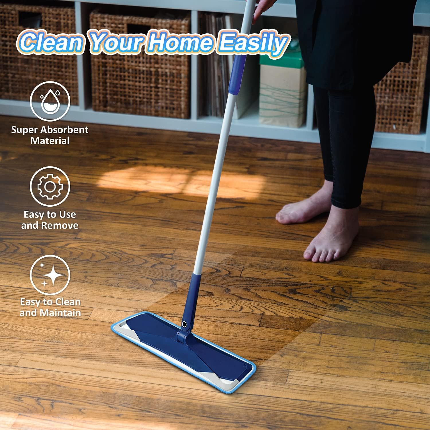 3 Pack Microfiber Mop Pads for Wet Dry Mop Replacement