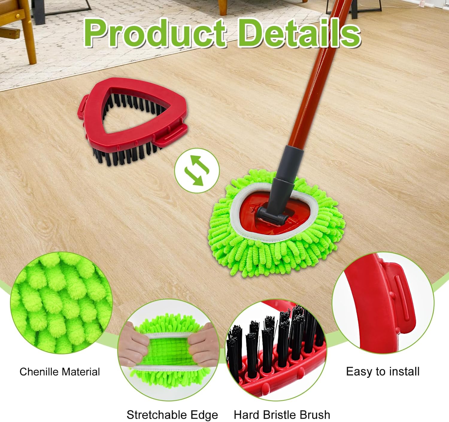 Aiyiried Replacement Mop Heads Set for O-Cedar RinseClean 2-Tank System