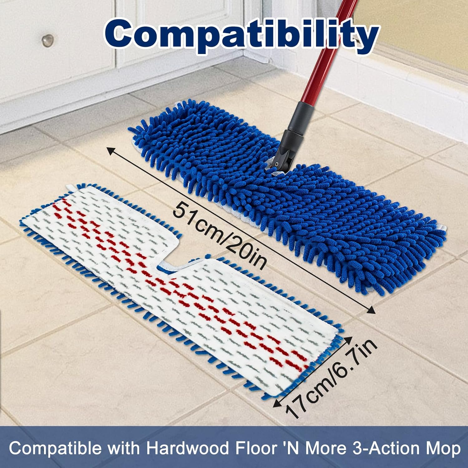 4 Pack Mop Refills for O-Cedar 3-Action Flip Mop