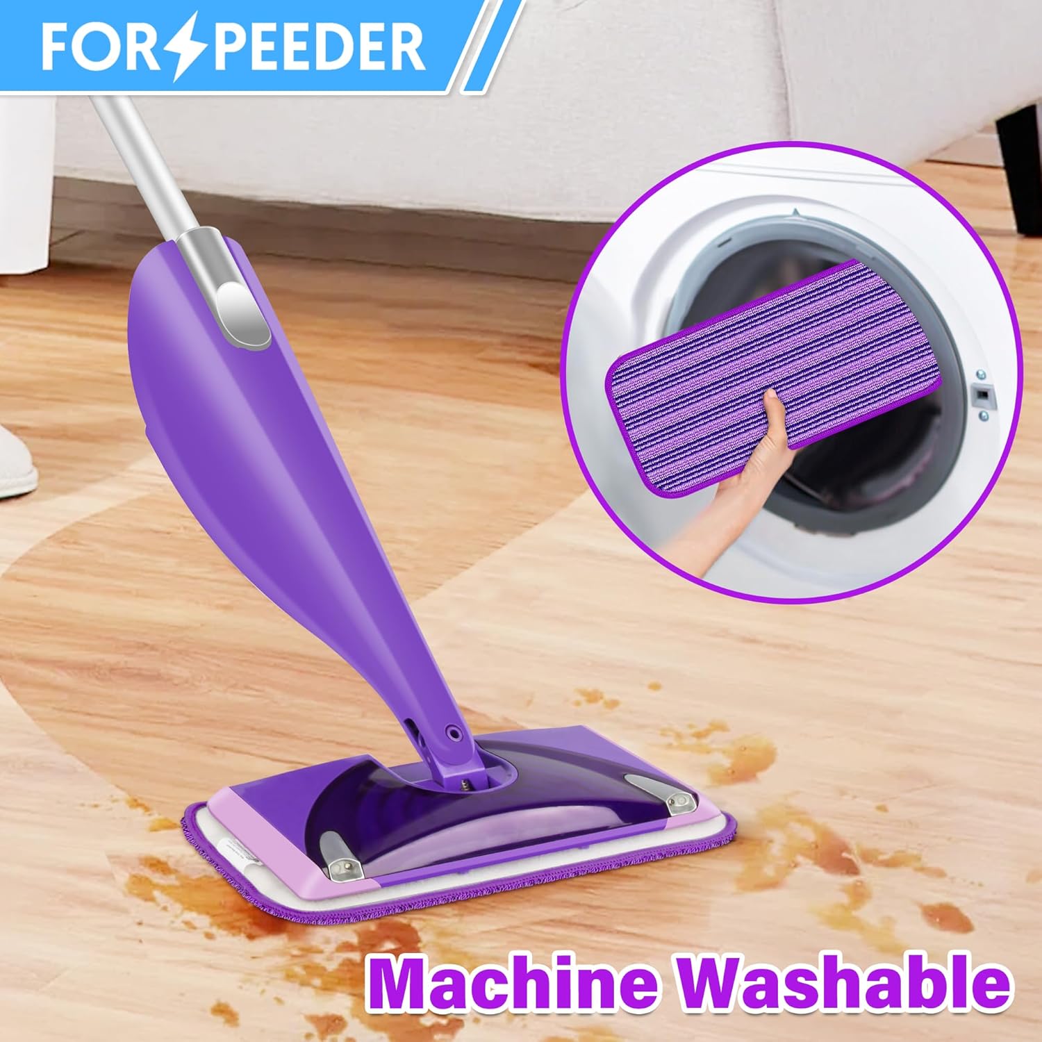 FORSPEEDER 6 Pack Reusable Mop Pads for Swiffer WetJet