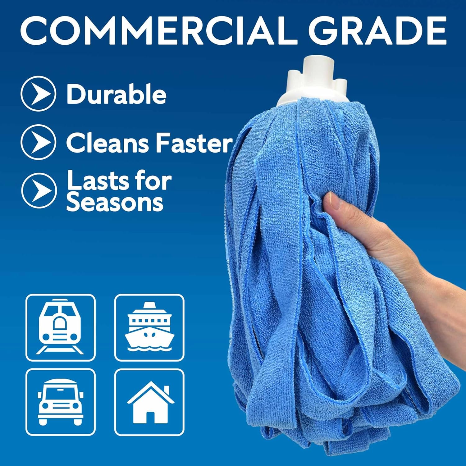 Matthew Microfiber Cloth Mop Refill with 54 Stainless Steel Handle