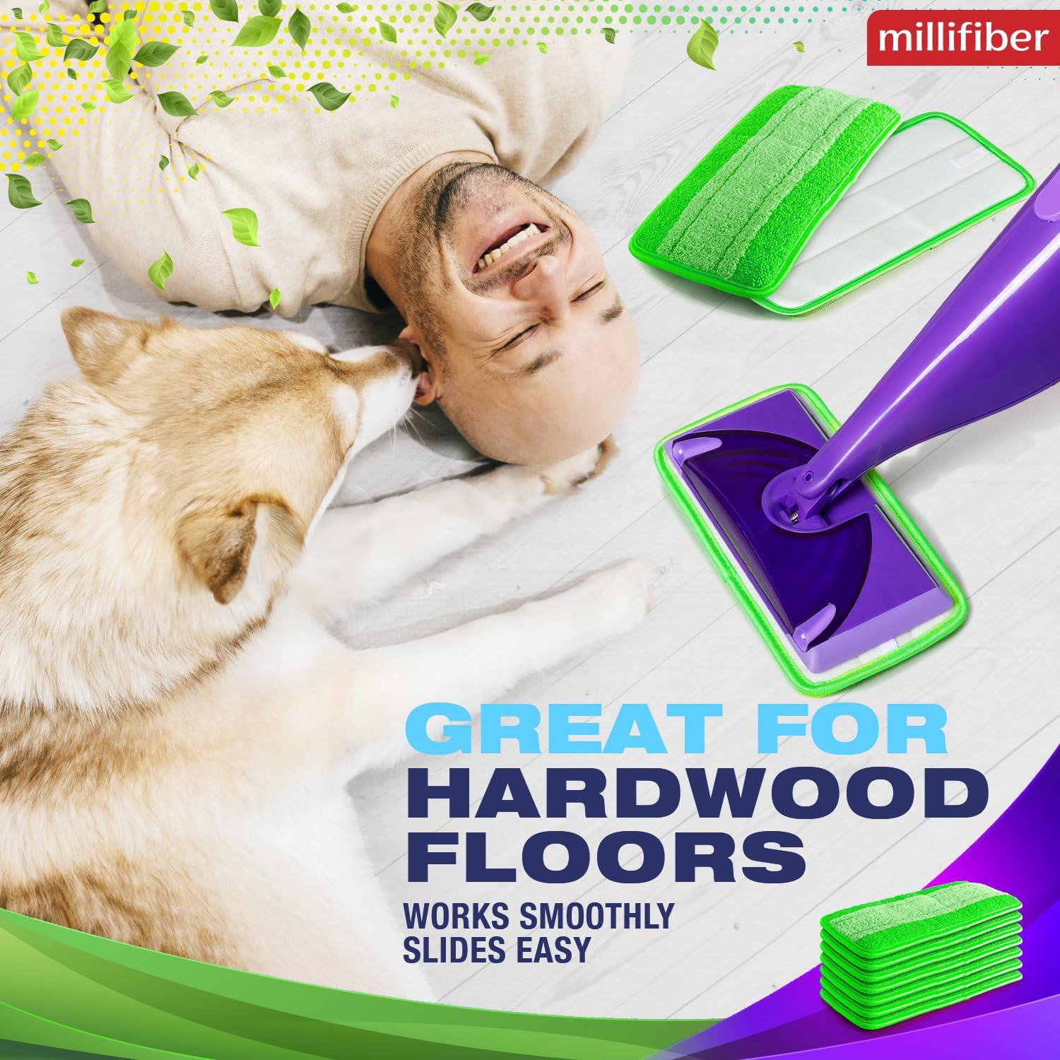 Millifiber Reusable Mop Pads for Swiffer WetJet 2 Pack - Eco-Friendly