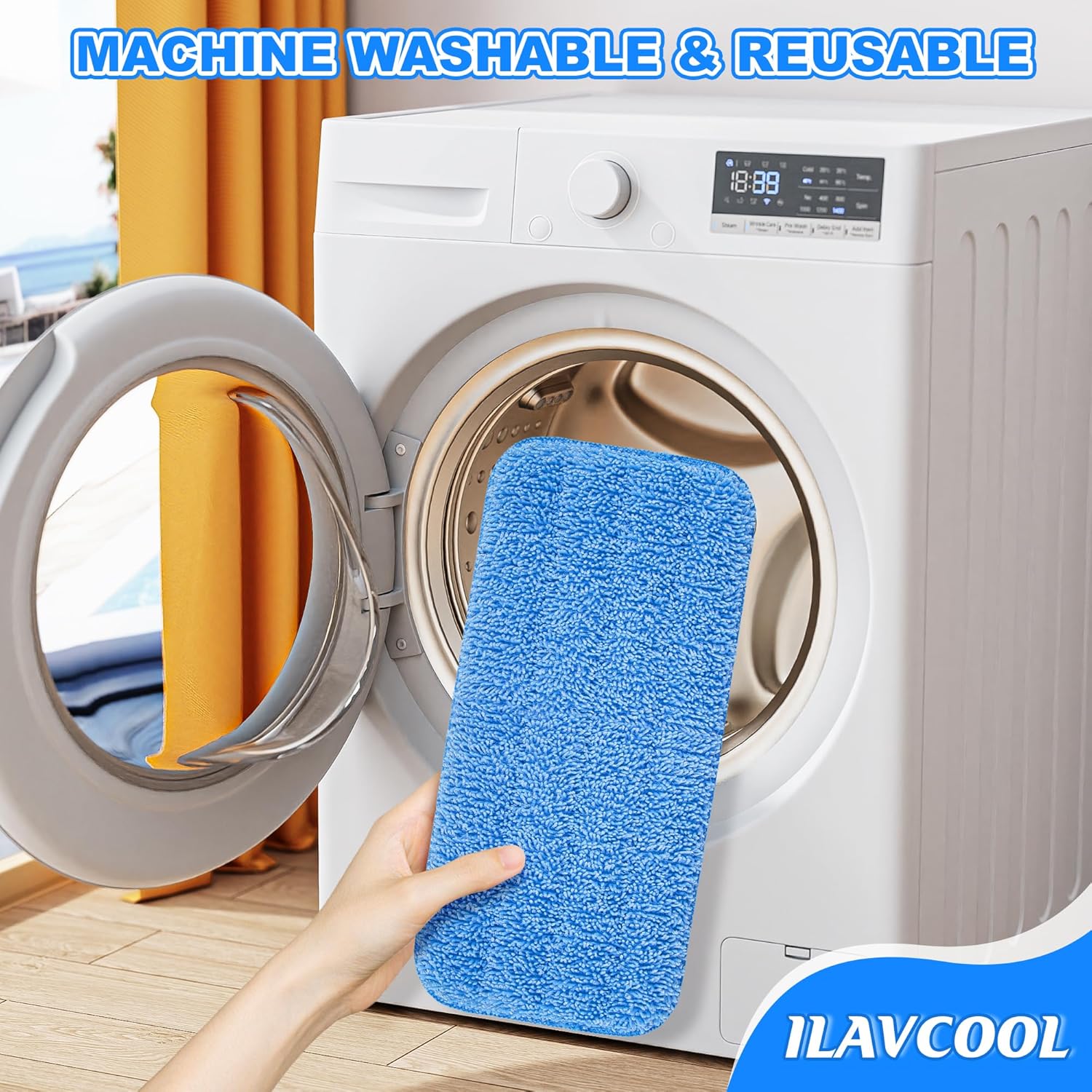 ILAVCOOL 9 Pack Reusable Mop Pads for Swiffer WetJet